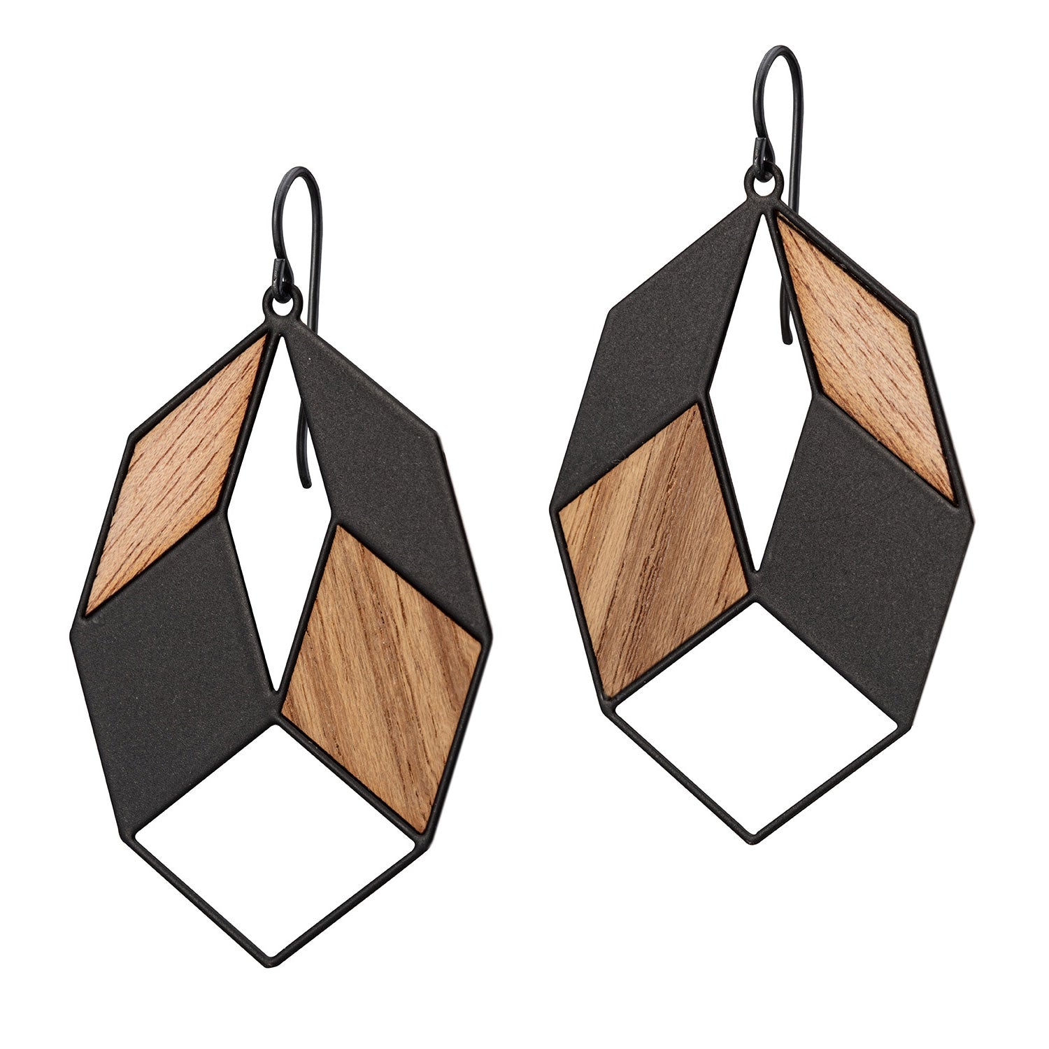 Große geometrische Ohrringe | schwarz