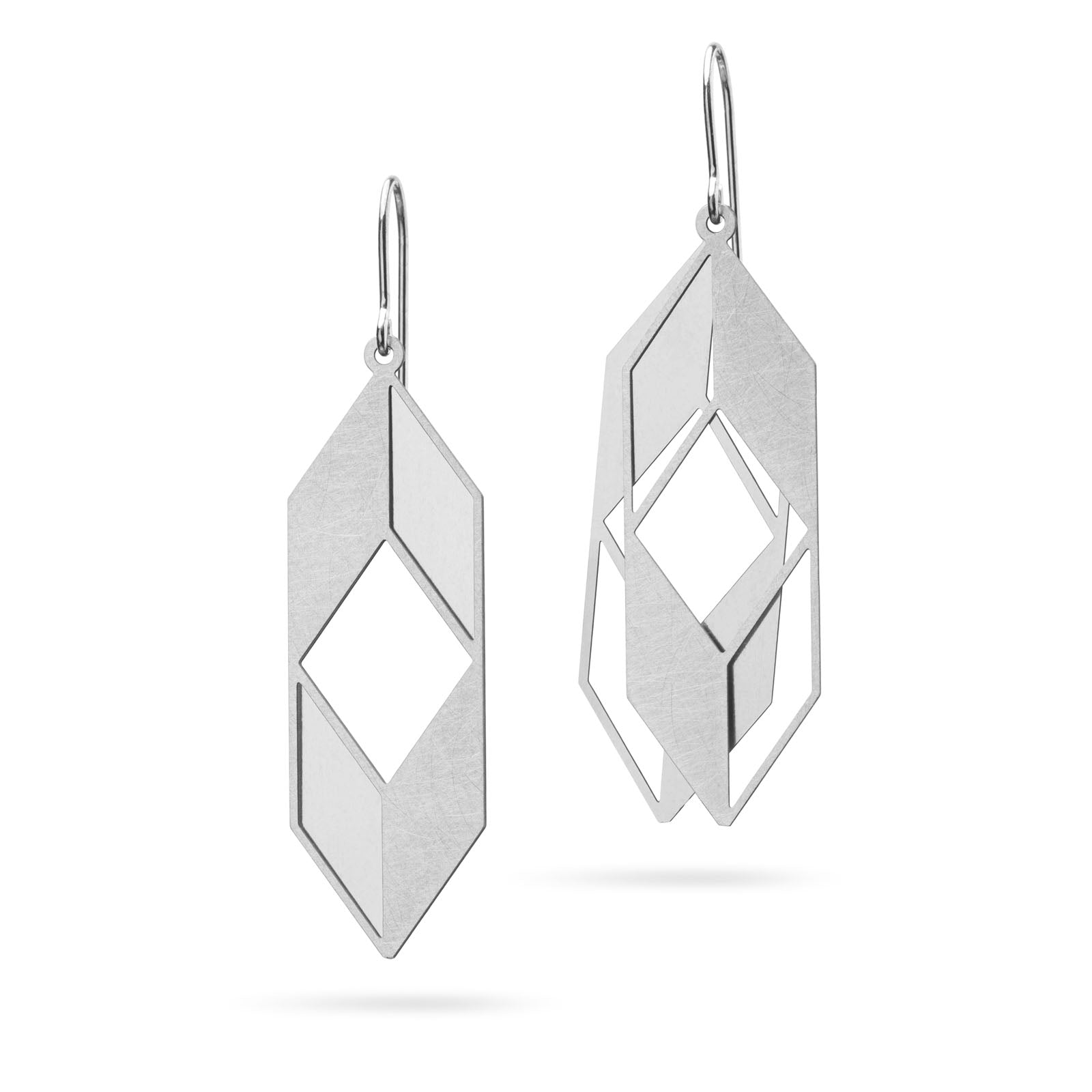 Lange geometrische Ohrhänger Edelstahl