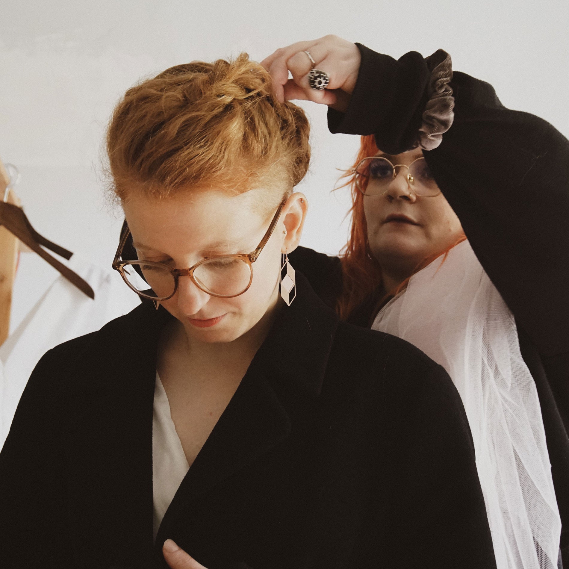 Raffinierte geometrische Ohrringe Edelstahl