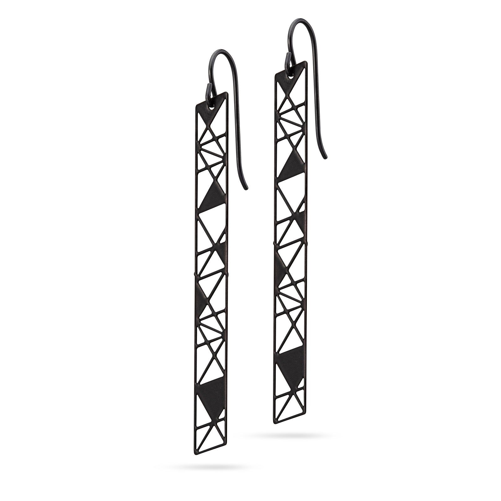 Lange schmale Ohrringe schwarz