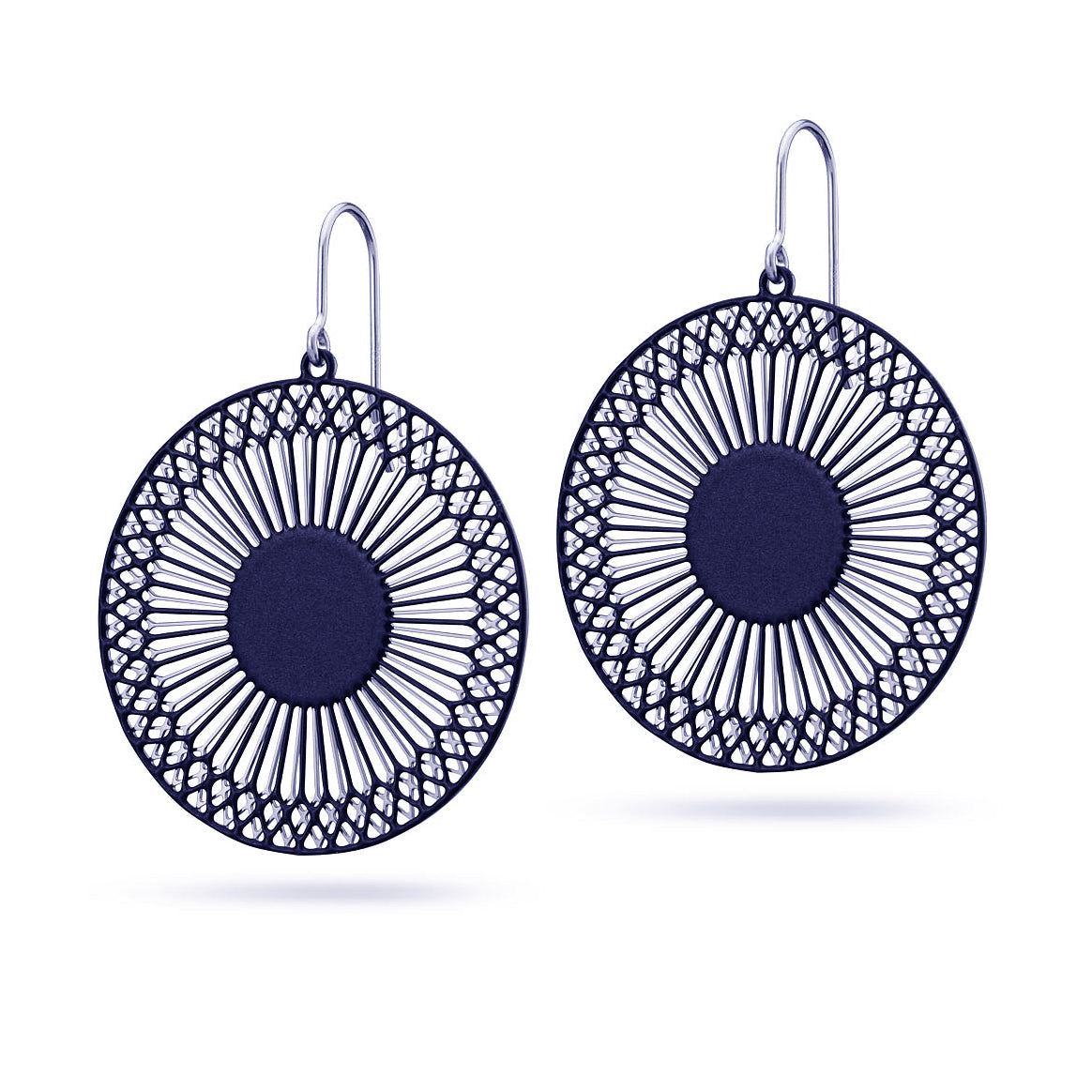 Runde Ohrringe komplex blau/silber