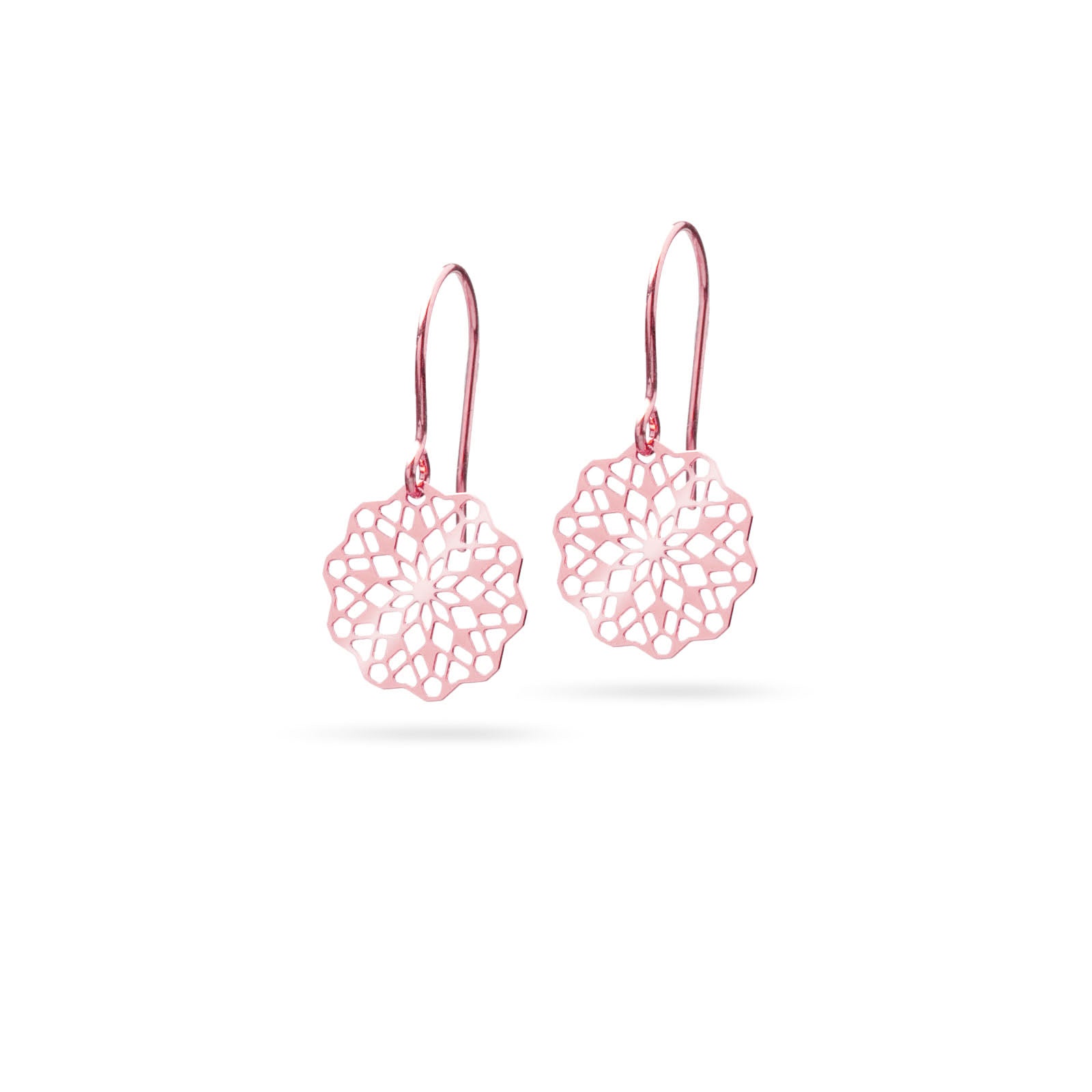 Florale mini Ohrhänger rosévergoldet glänzend