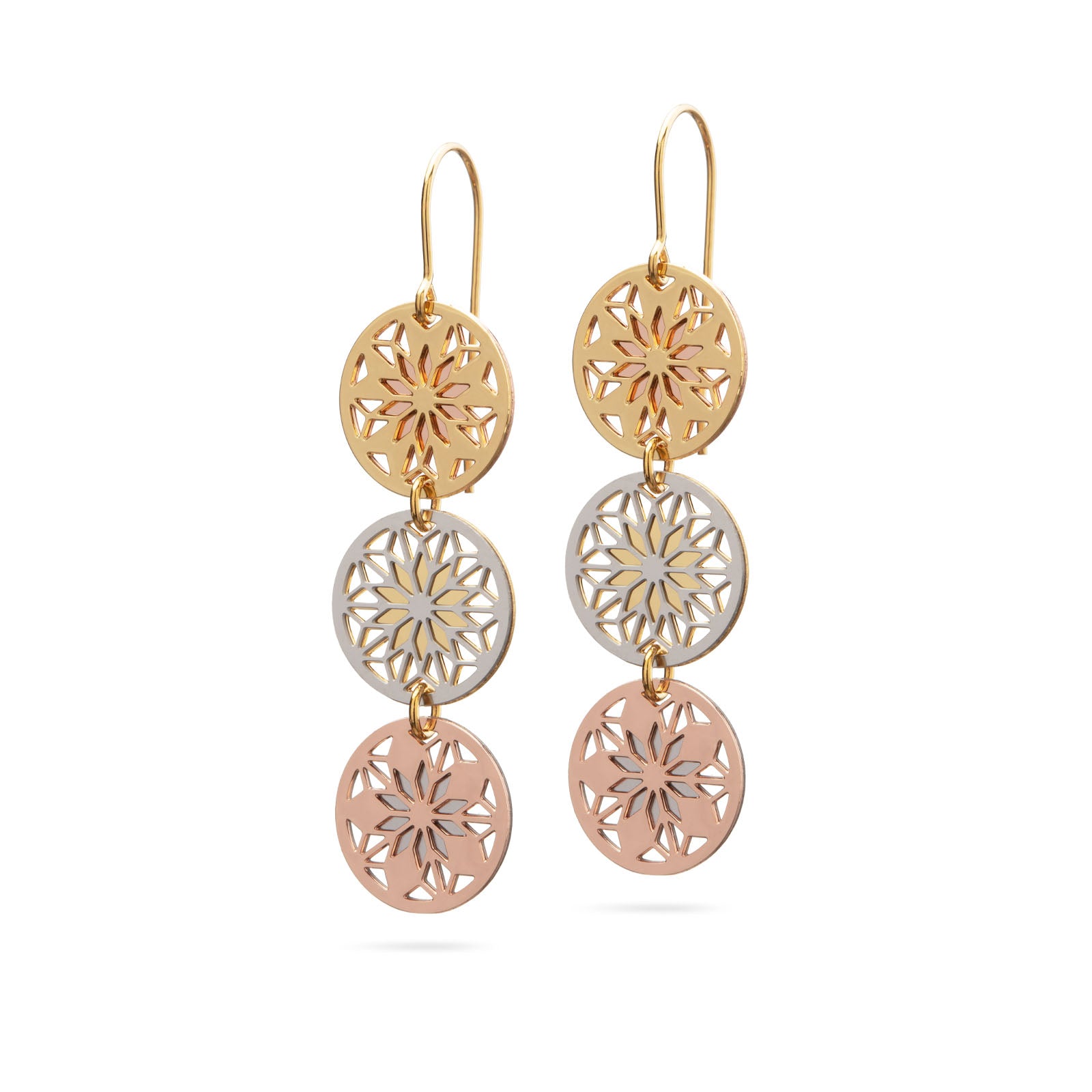 Lange florale Ohrhänger Bicolor Tricolor