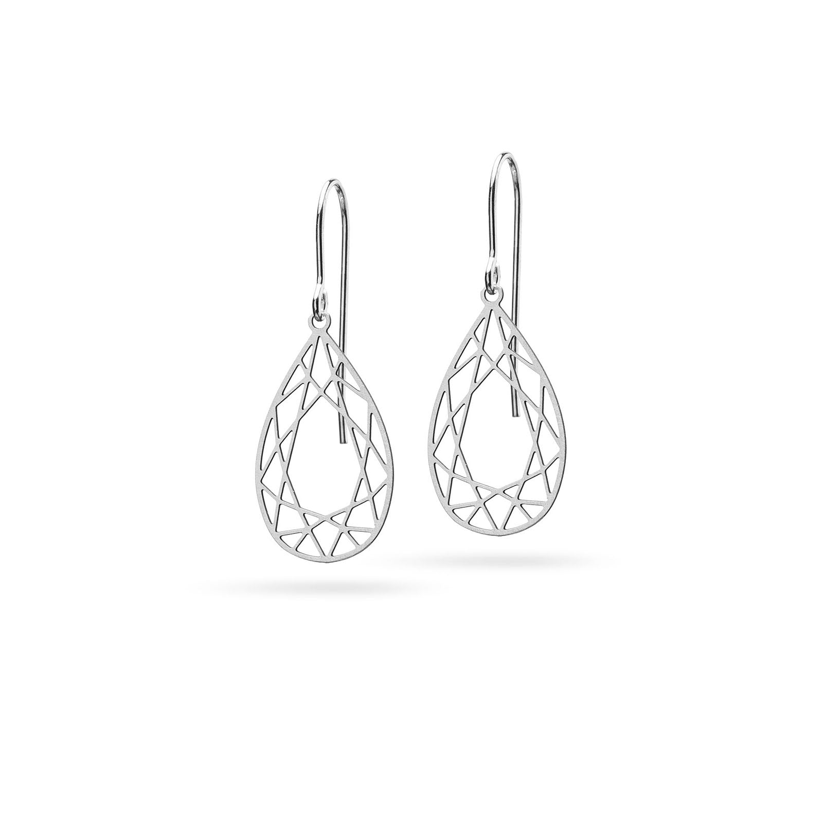 Facettenreiche Ohrringe in Tropfenform Edelstahl