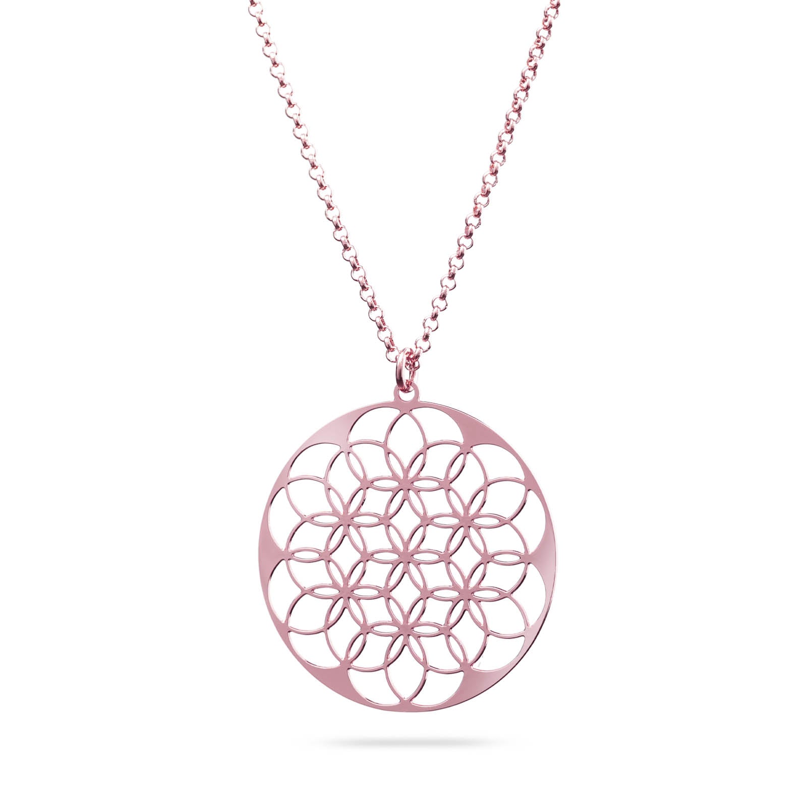 Blume des Lebens Kette | rosévergoldet glänzend