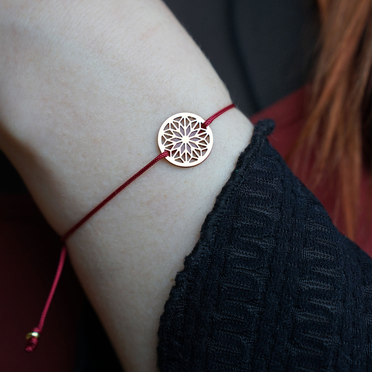 Armband Bicolor mit Mandala Motiv gold/rot | MANDALA KOMPLEX