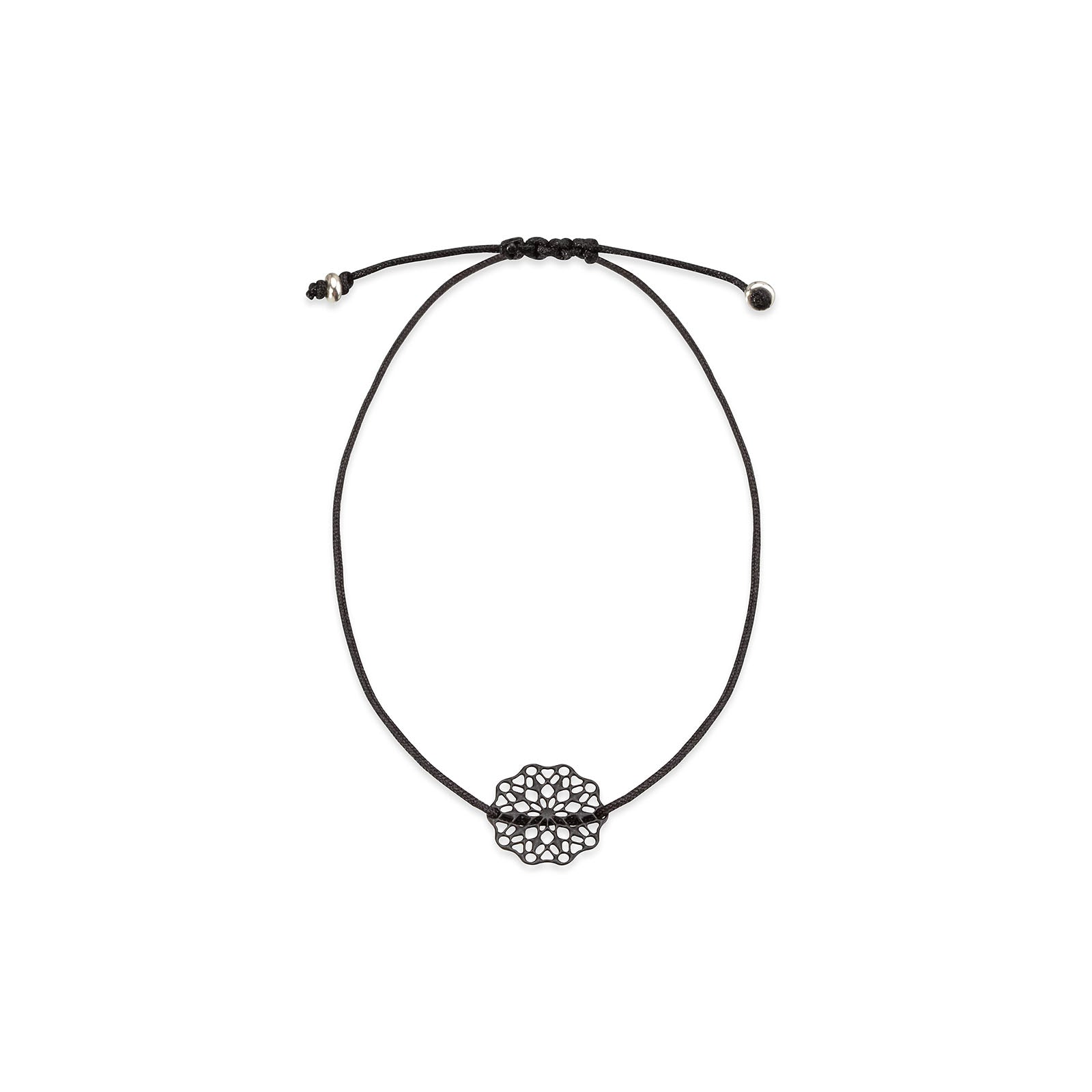 Armband mit floralem Motiv schwarz