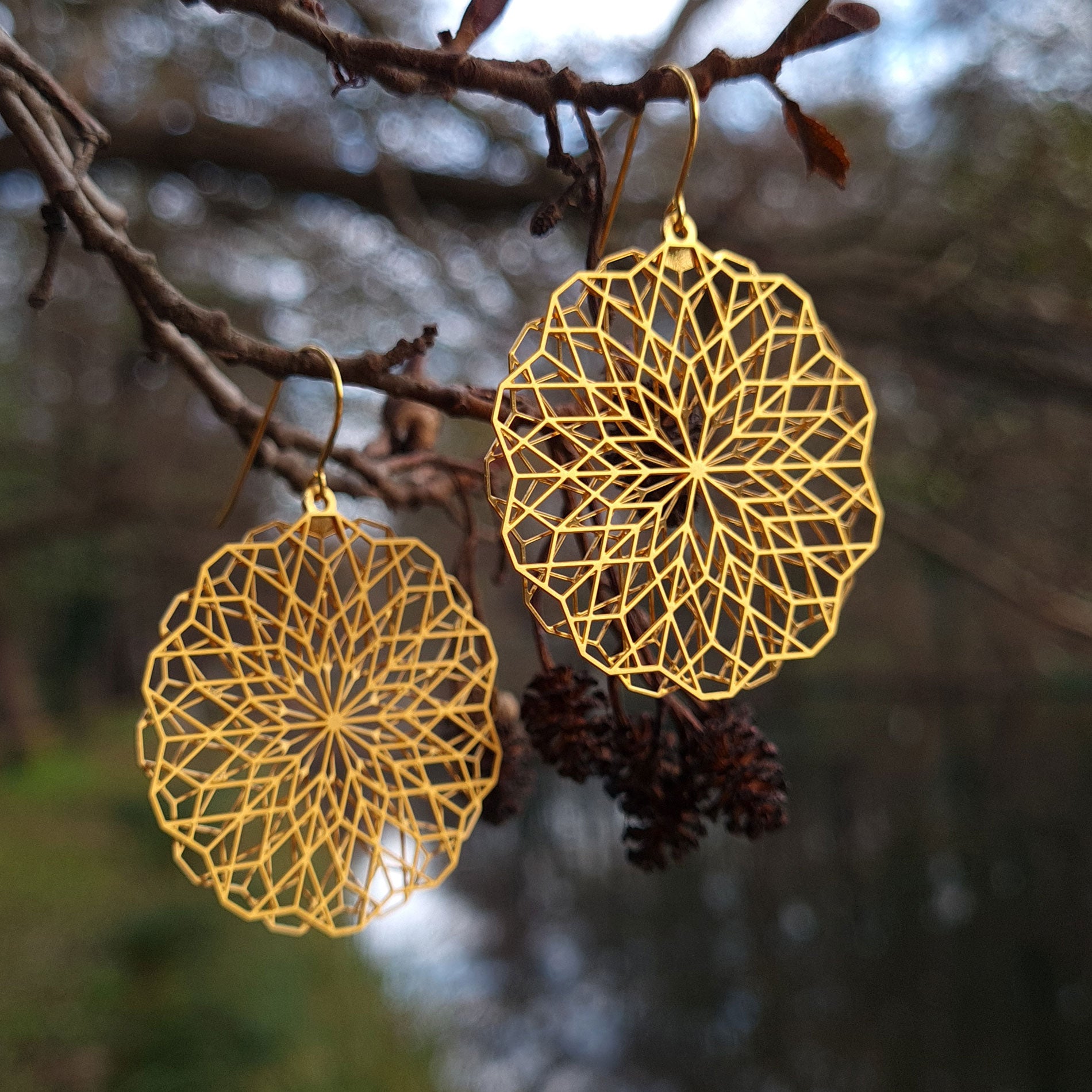 Statement Ohrringe komplex | vergoldet