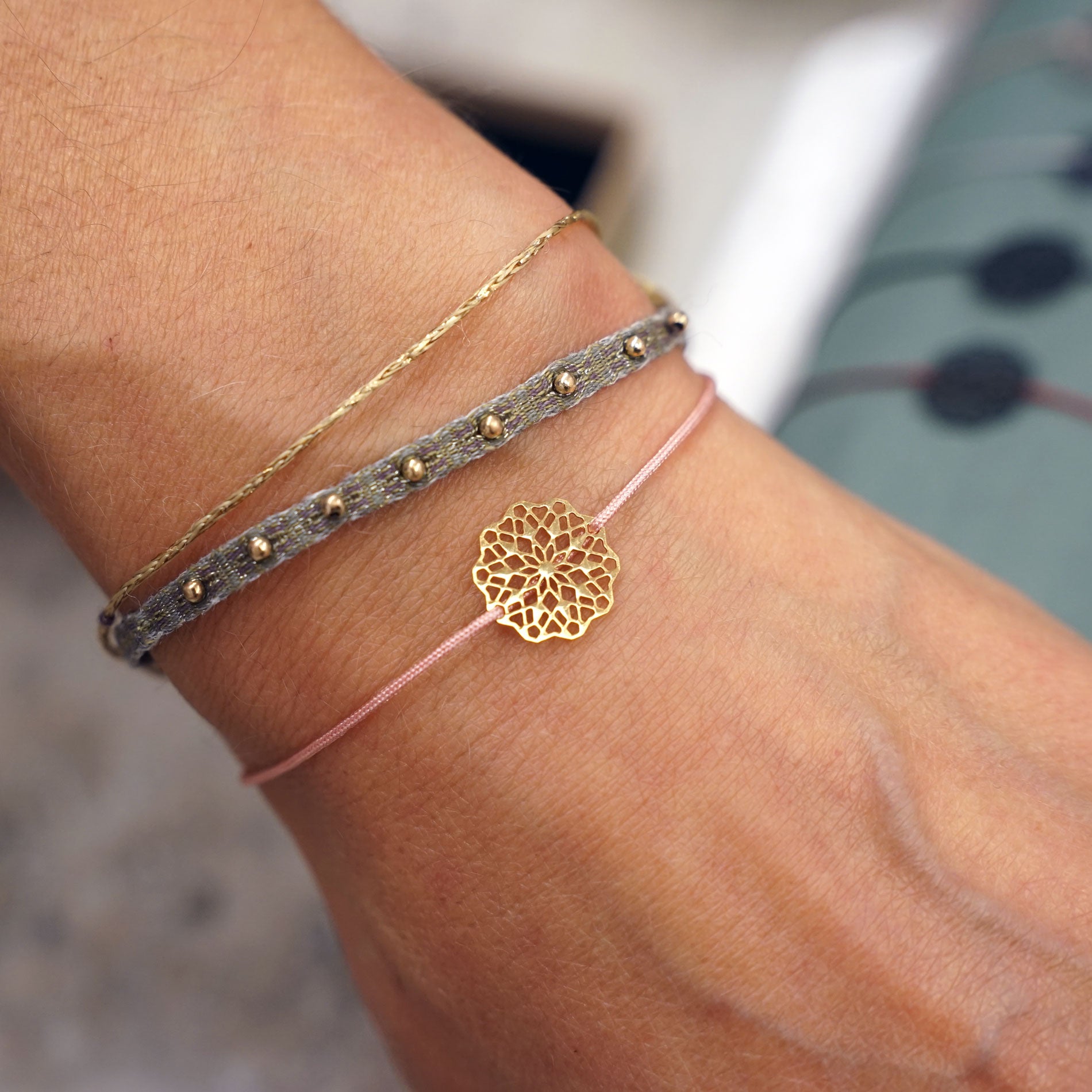 Armband mit floralem Motiv Edelstahl