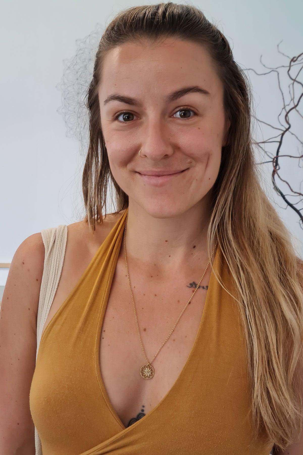 Filigraner Mandala Anhänger | vergoldet matt