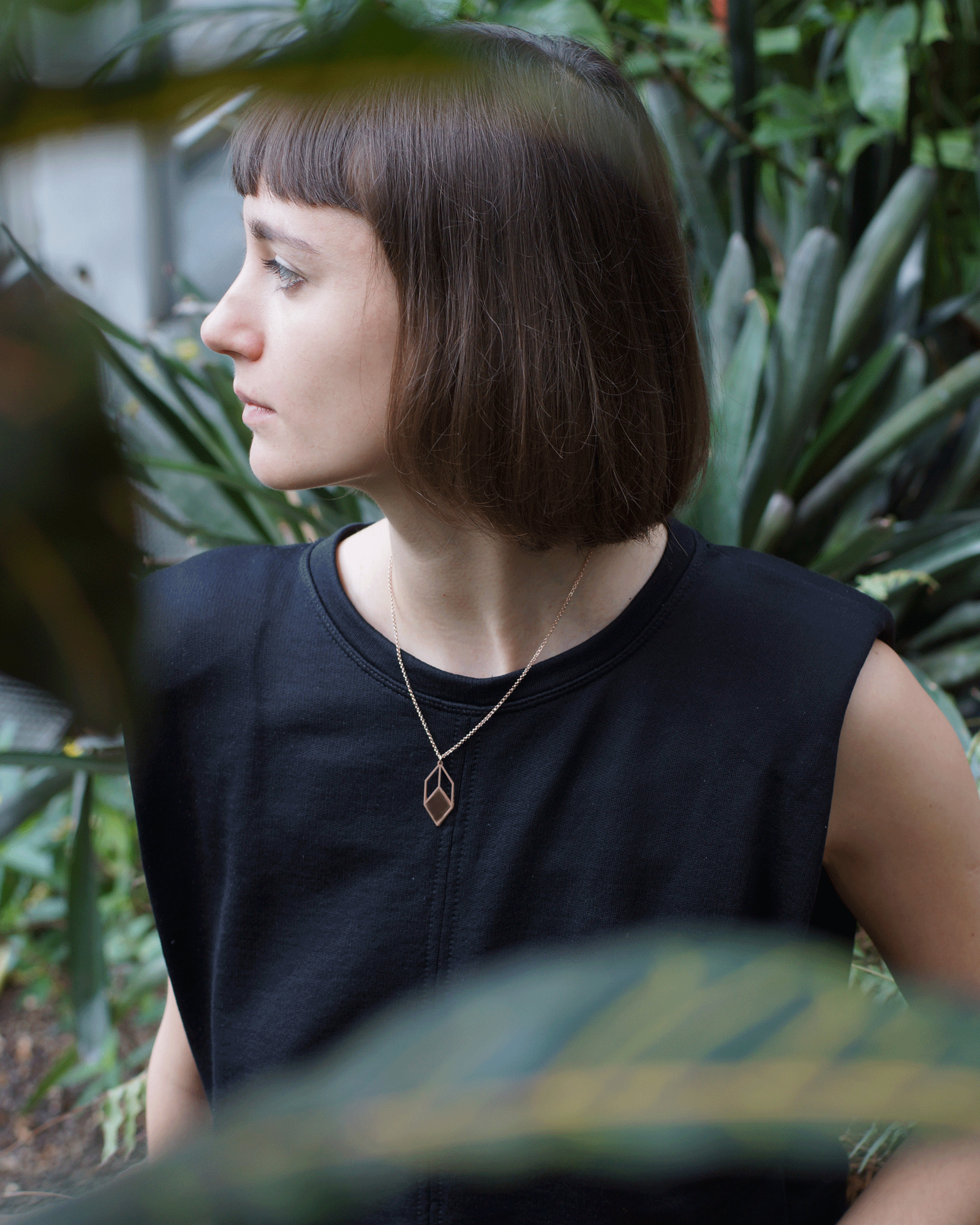 Geometrischer Anhänger Cubicum | vergoldet