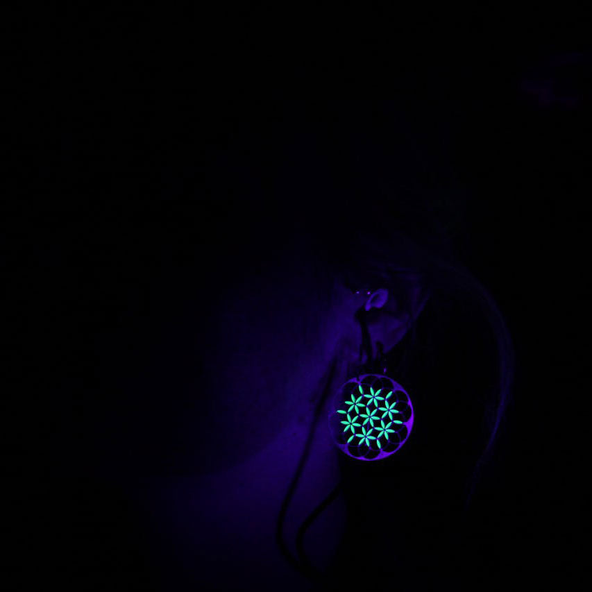 Flower of Life Ohrringe | pink floureszierend