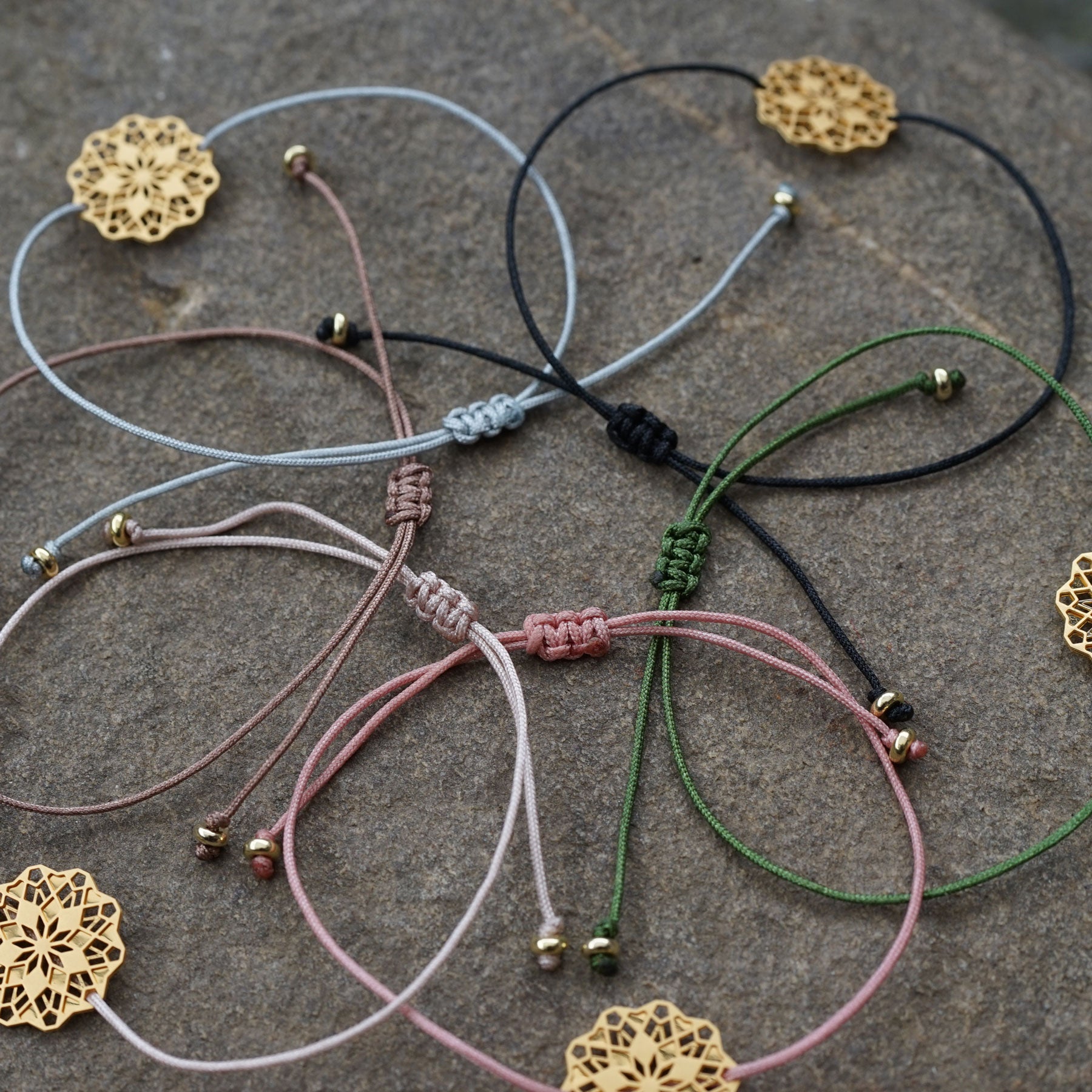 Mandala-Armband "Floria" rosévergoldet - einfaches Band