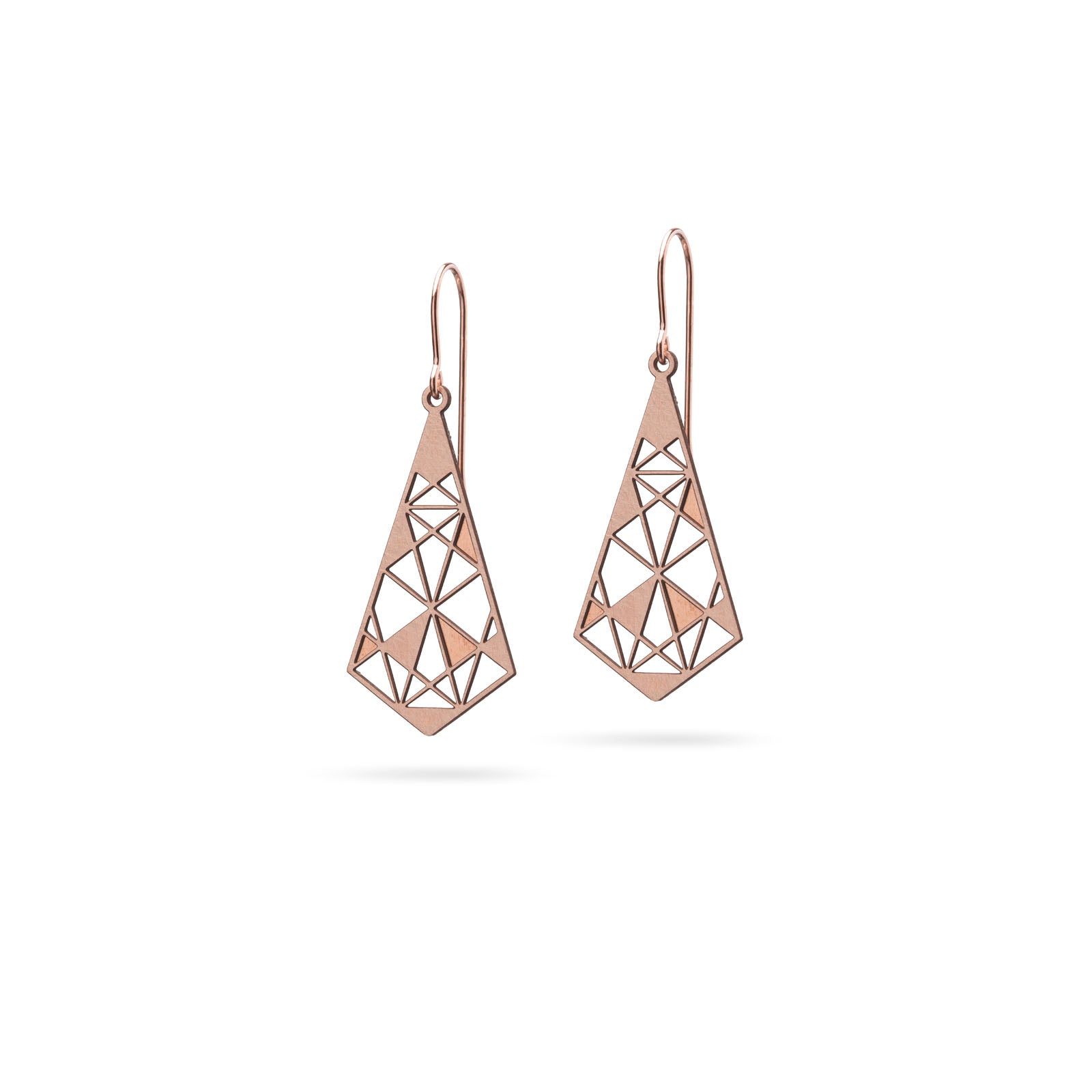 Ohrringe in geometrischer Tropfenform Bronze