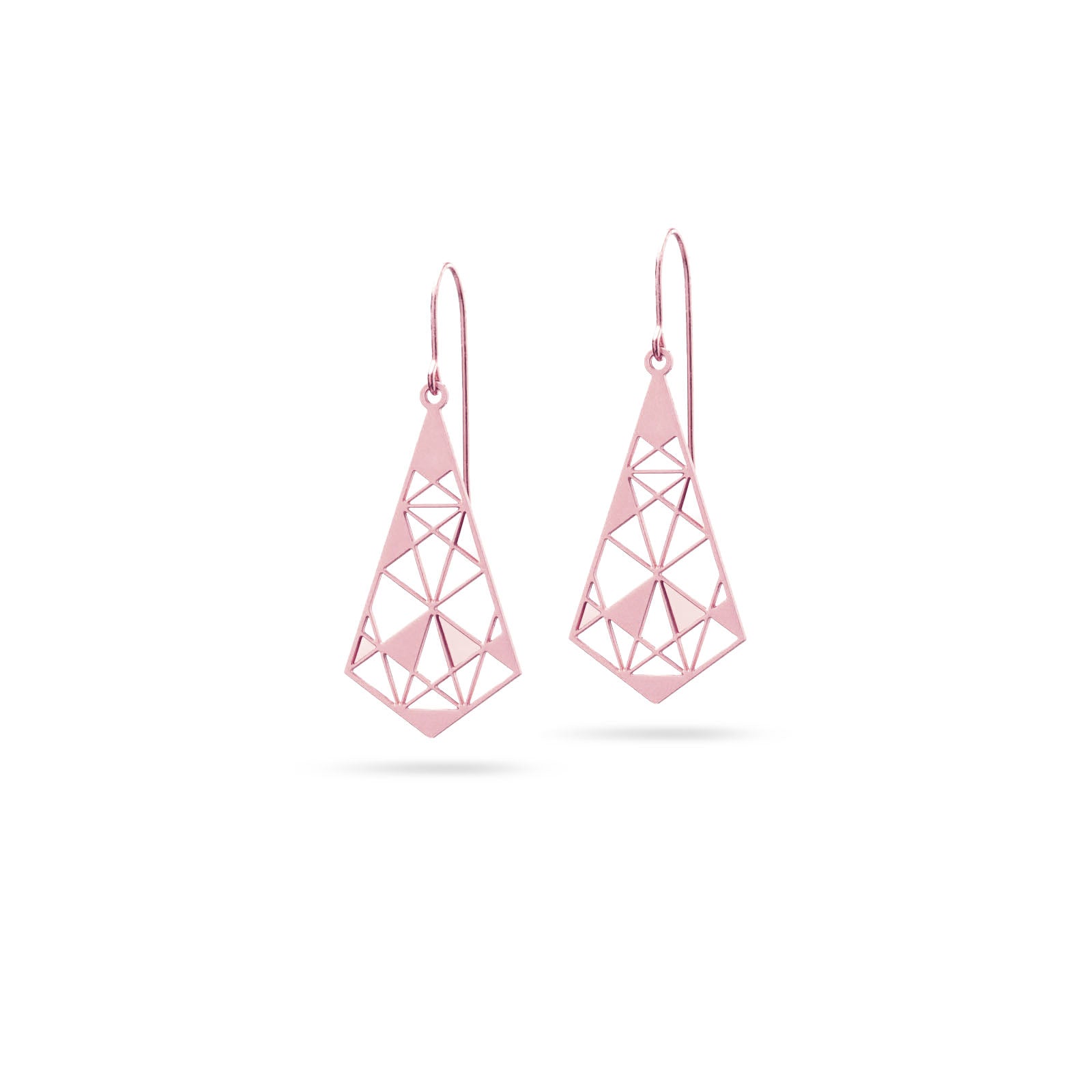 Ohrringe in geometrischer Tropfenform rosévergoldet