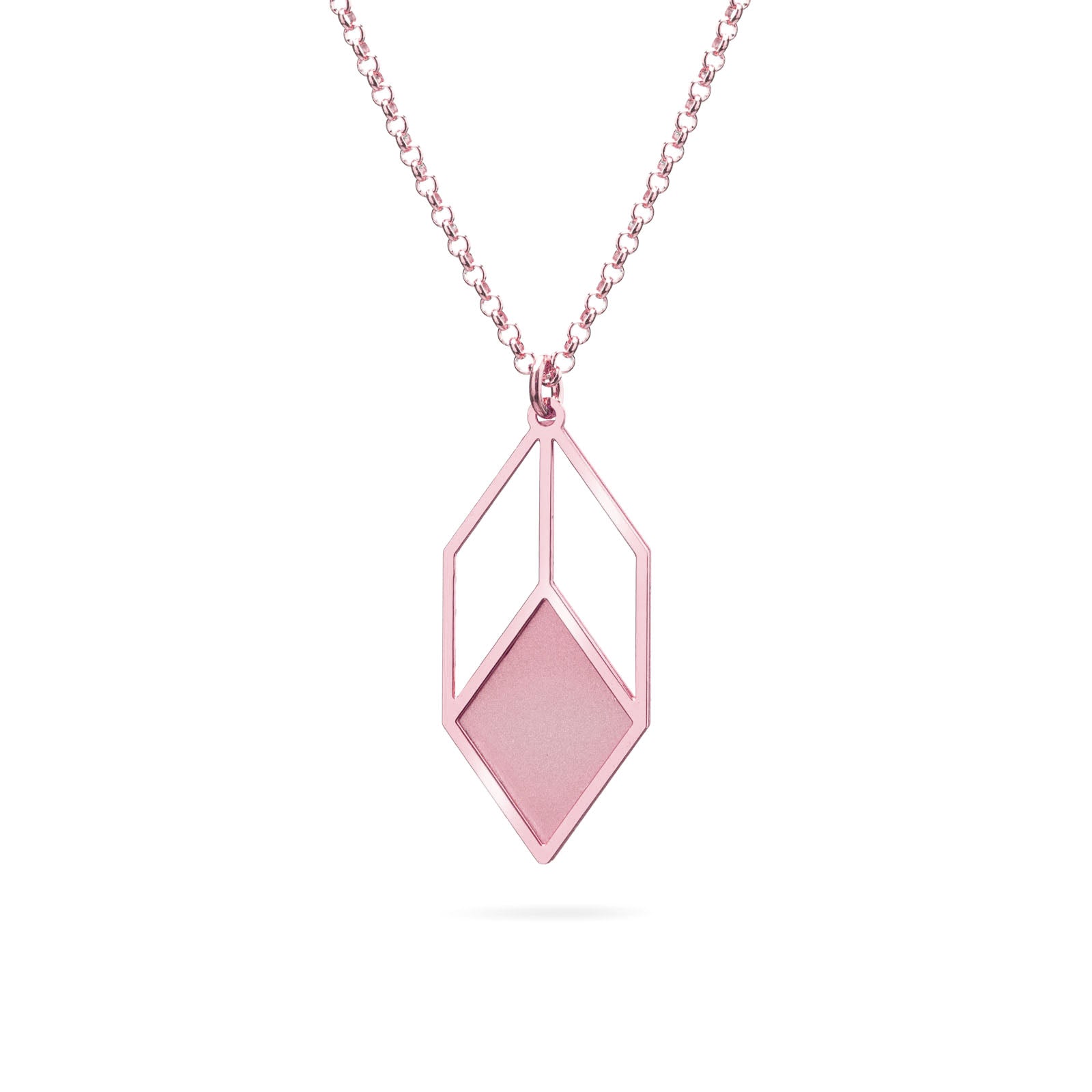 Geometrischer Anhänger Cubicum | rosévergoldet