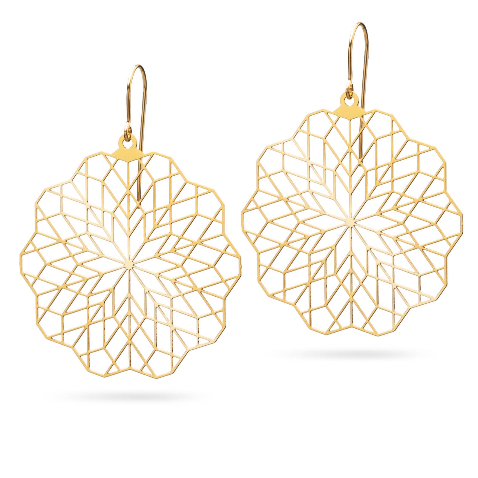 Leichte große Ohrringe | vergoldet glänzend