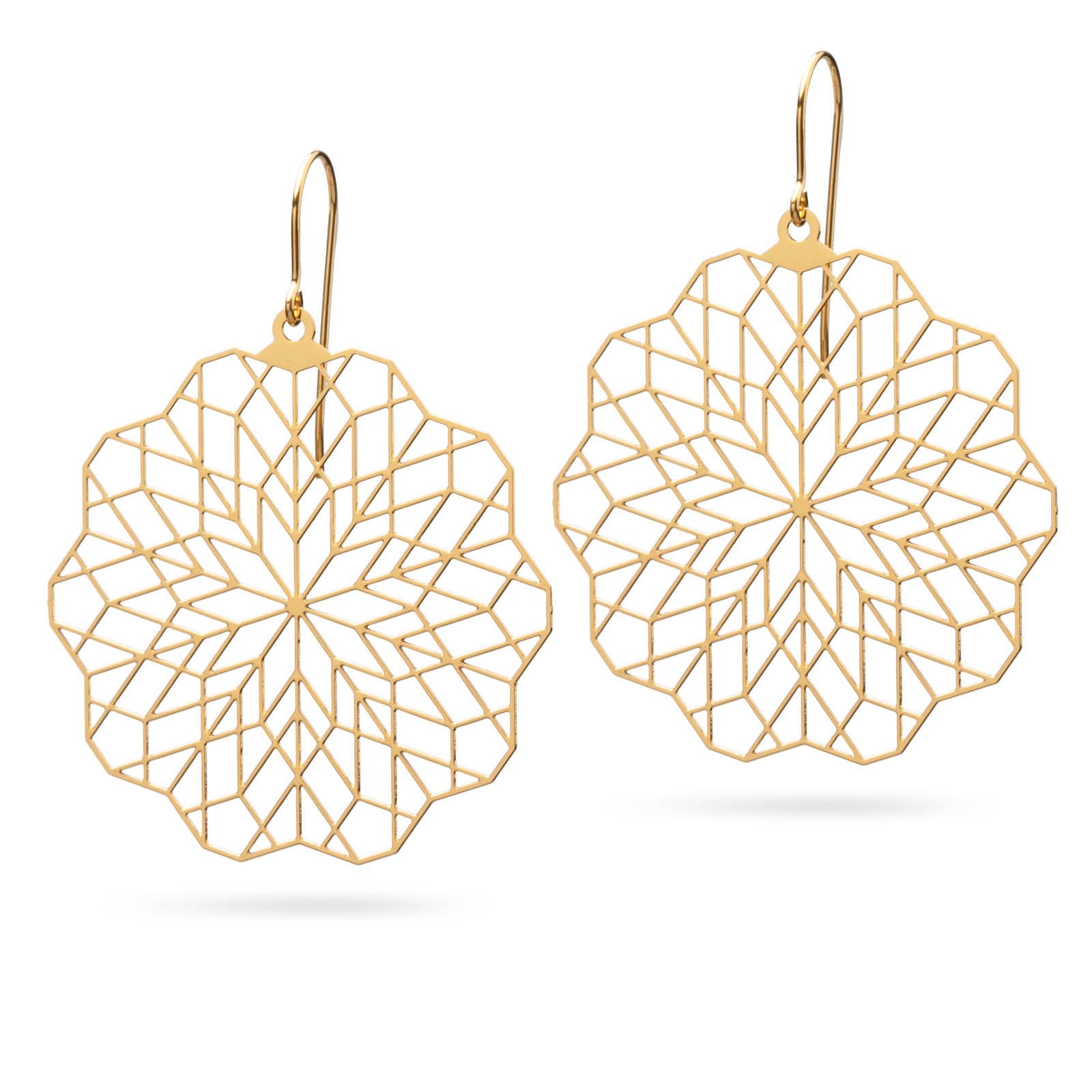 Leichte große Ohrringe | vergoldet matt