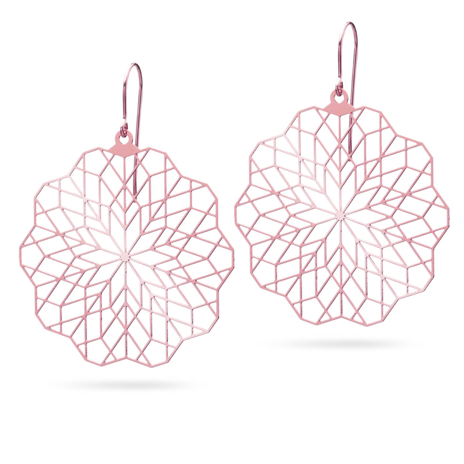 Leichte große Ohrringe | rosévergoldet glänzend