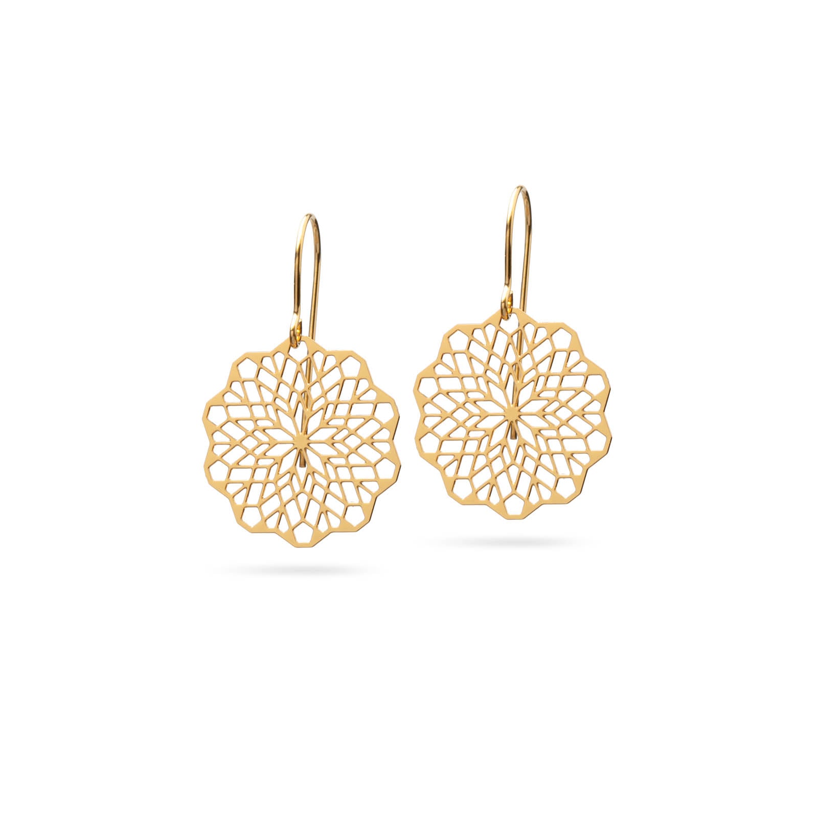 Filigrane Ornament Ohrringe vergoldet matt