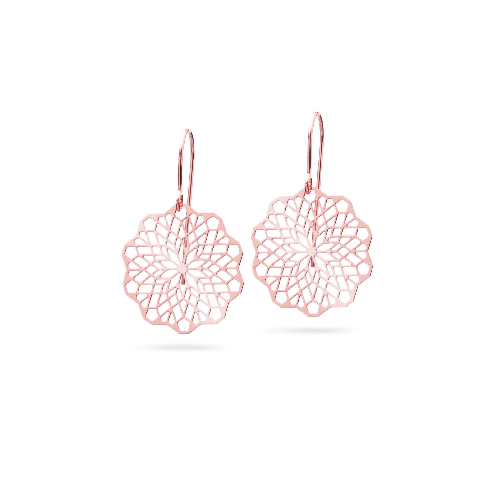 Filigrane Ornament Ohrringe rosévergoldet glänzend