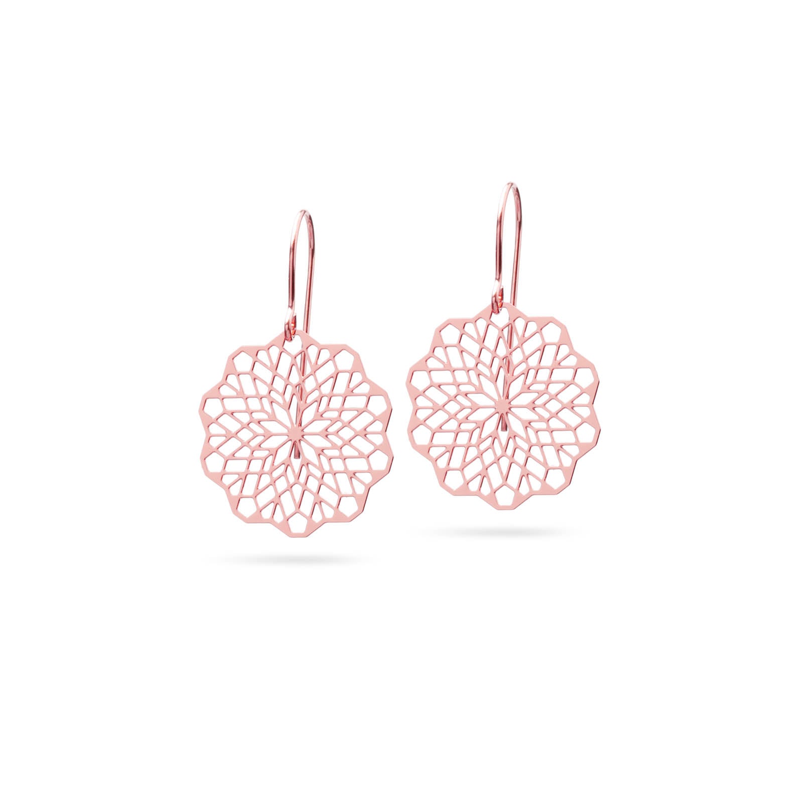 Filigrane Ornament Ohrringe rosévergoldet matt