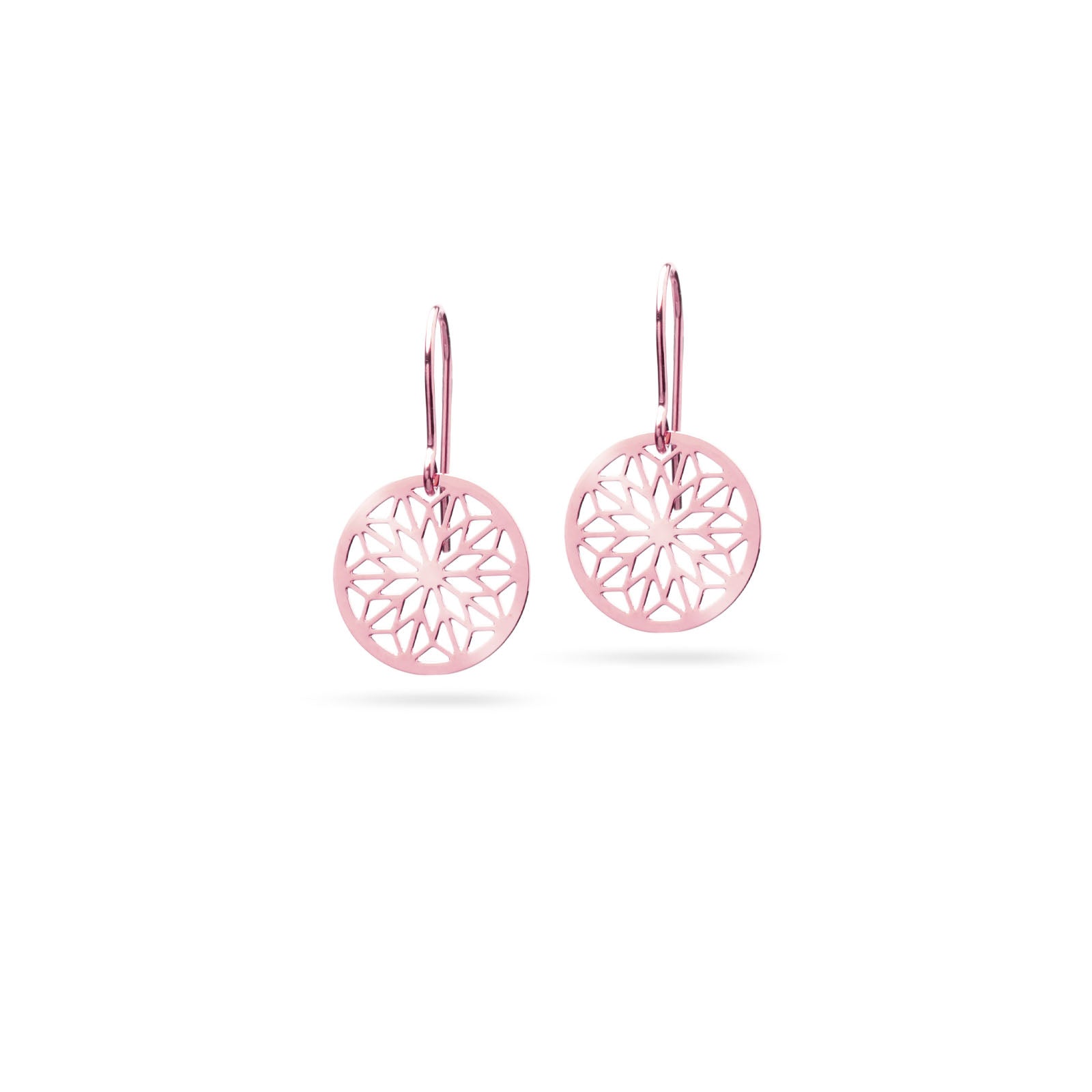 Kleine Mandala Ohrringe | rosévergoldet glänzend