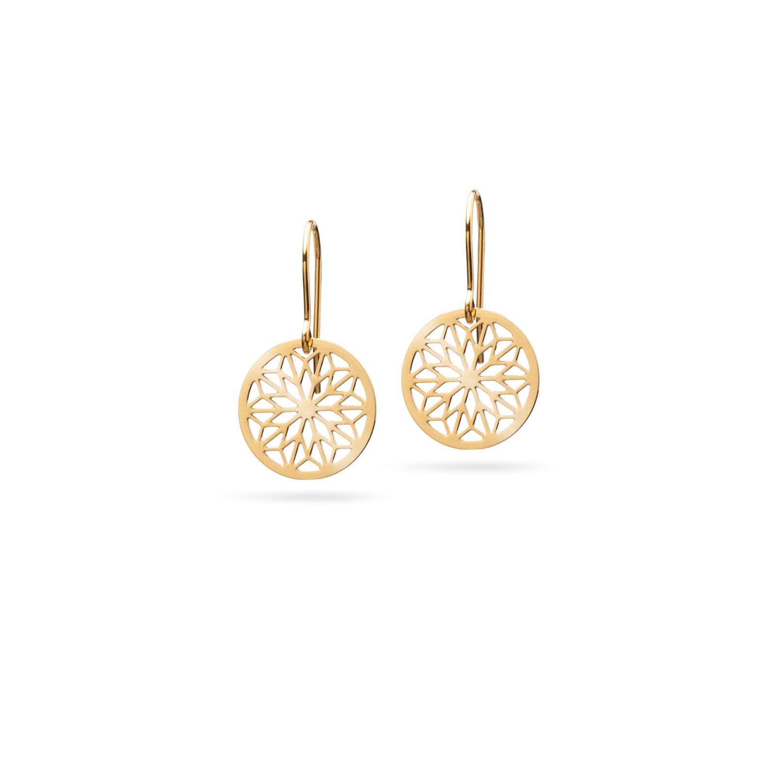 Kleine Mandala Ohrringe | vergoldet glänzend