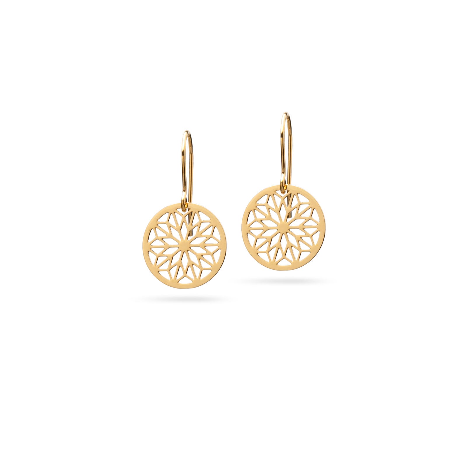 Kleine Mandala Ohrringe | vergoldet matt