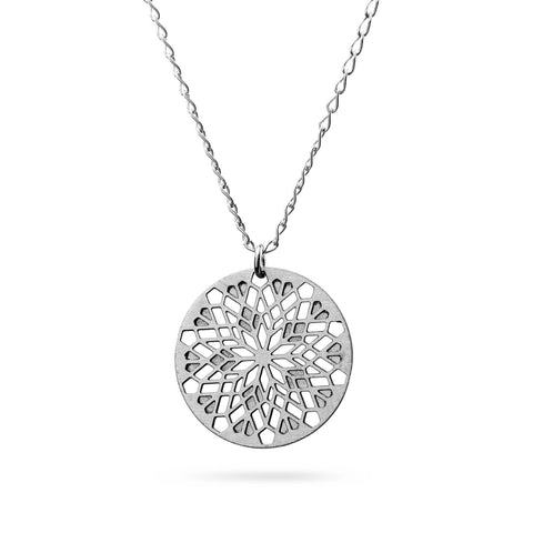 Mandala Anhänger "Viola" | Edelstahl - Ausgefallener Designerschmuck, bracelets/Armbänder, earrings/Ohrringe, necklaces/Ketten