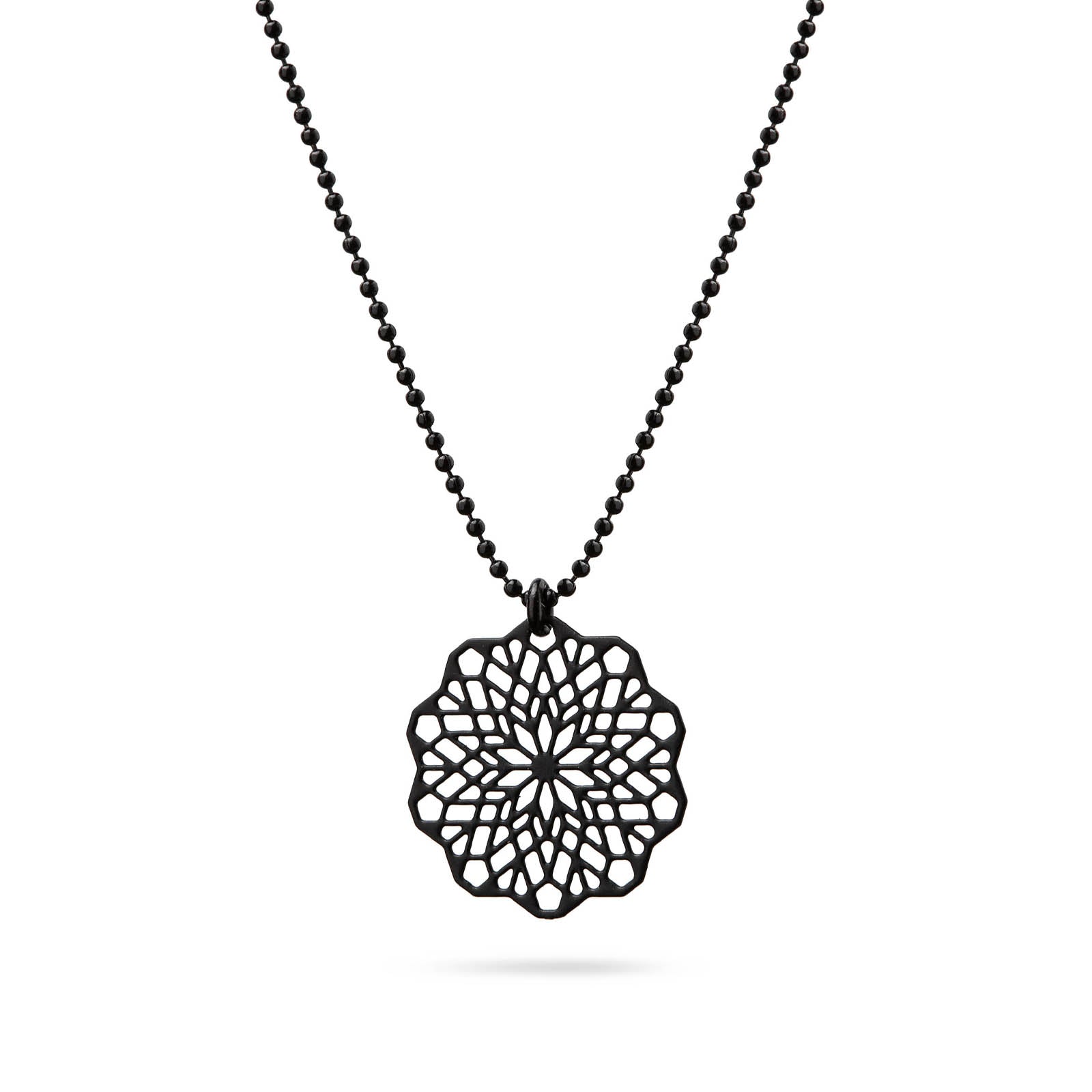 Floraler Kettenanhänger schwarz