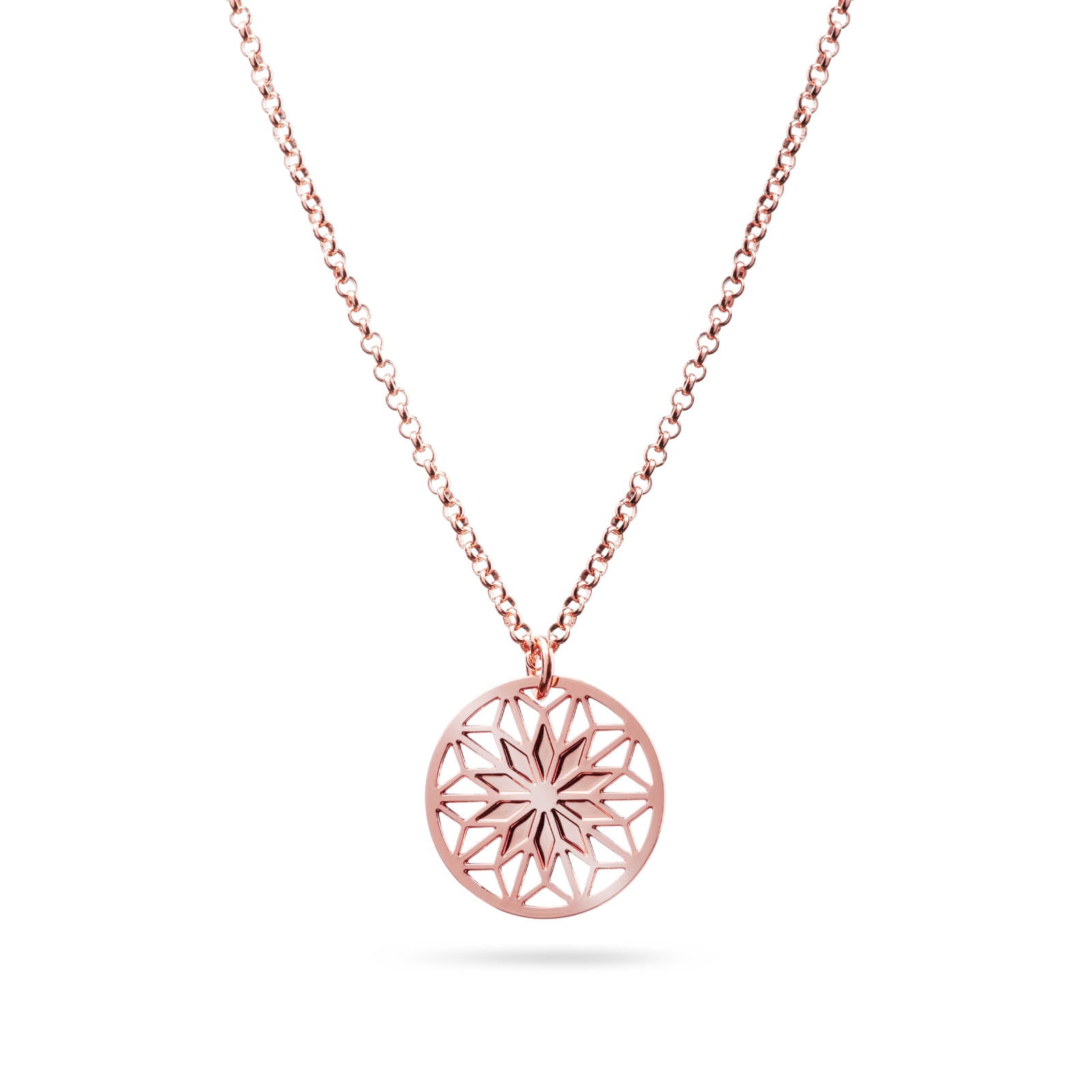 Filigraner Mandala Anhänger | rosévergoldet glänzend