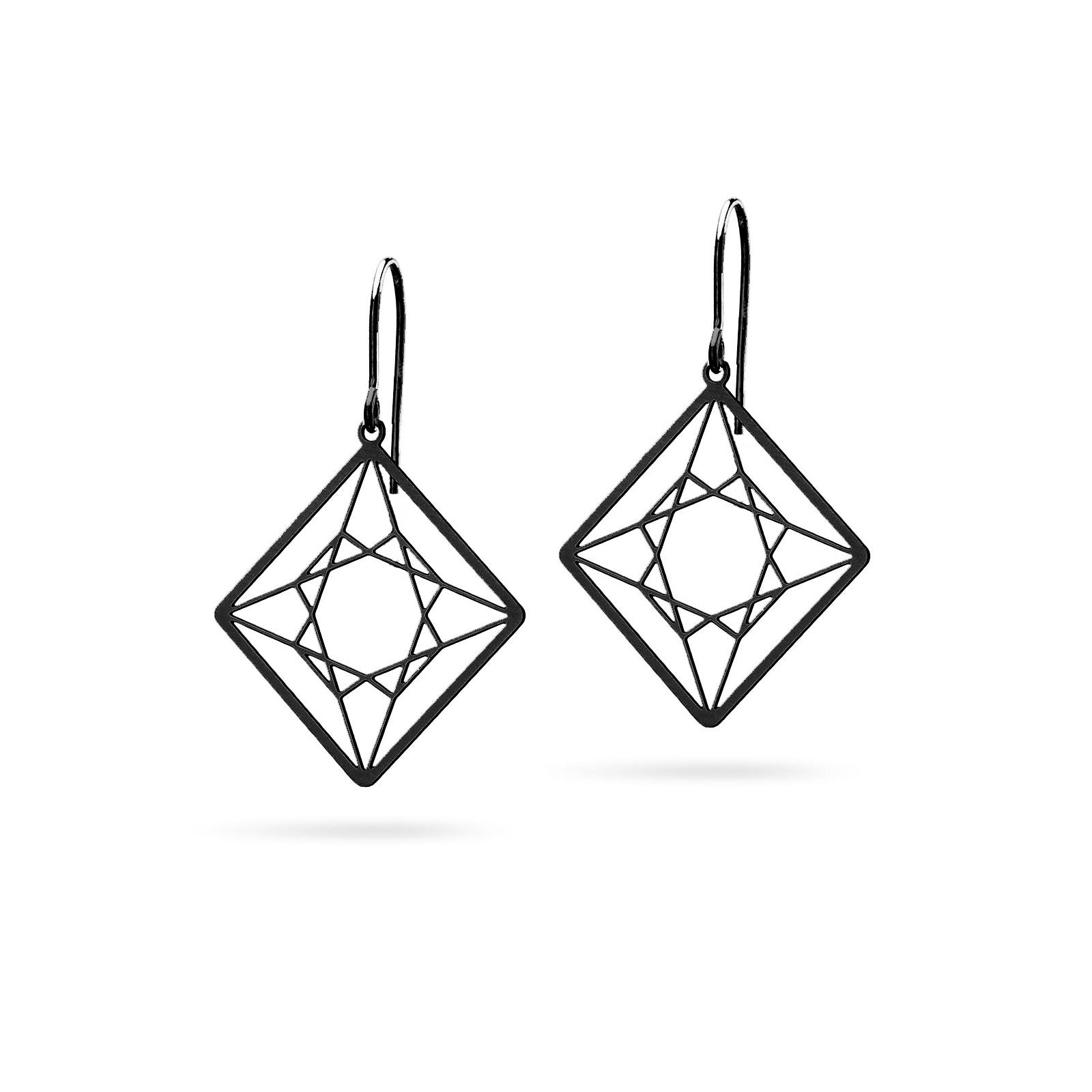 Ohrringe Princess Cut schwarz