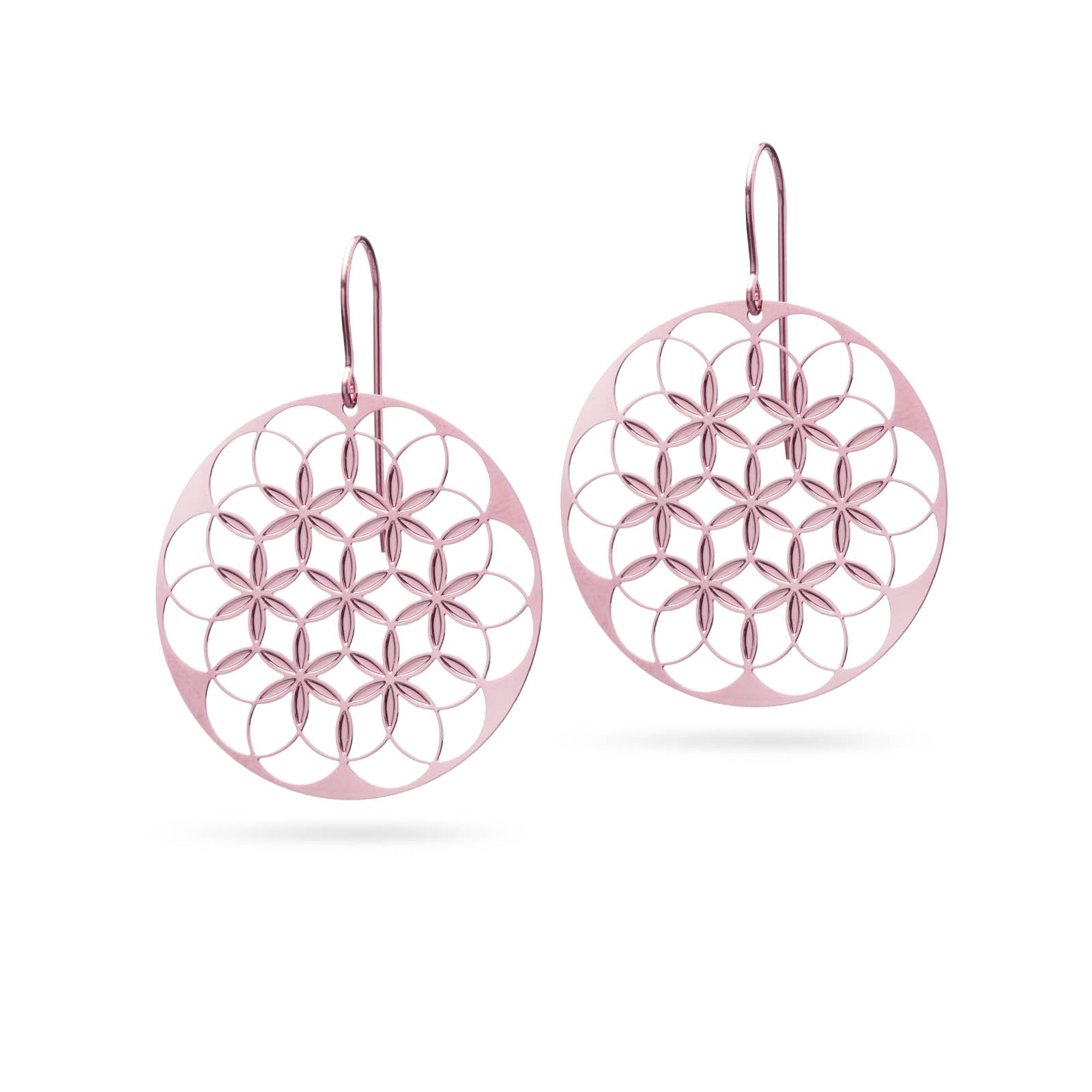 Flower of Life Ohrringe rosévergoldet glänzend