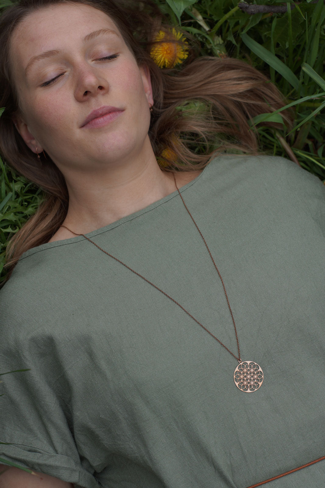 Blume des Lebens Kette | rosévergoldet matt