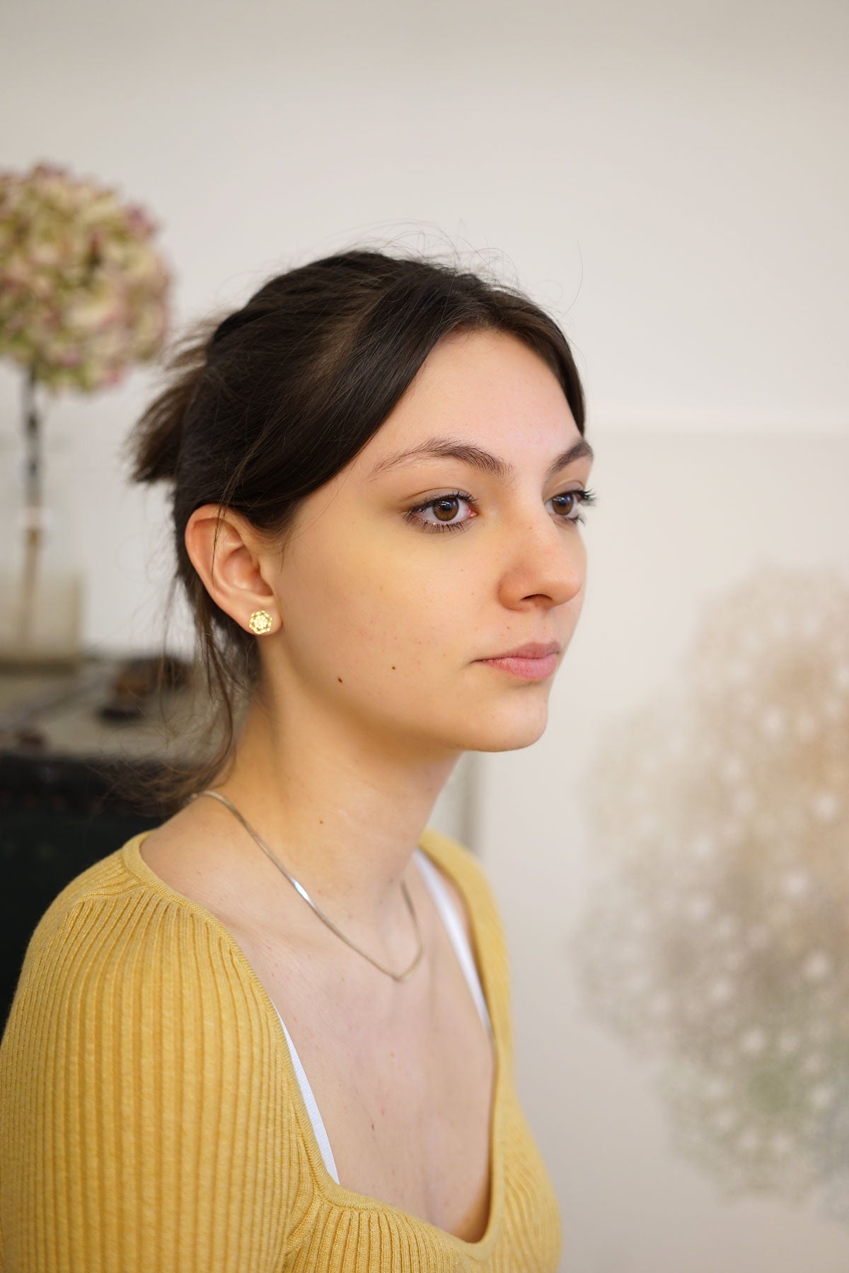 Filigraner Seed of Life Ohrstecker schwarz