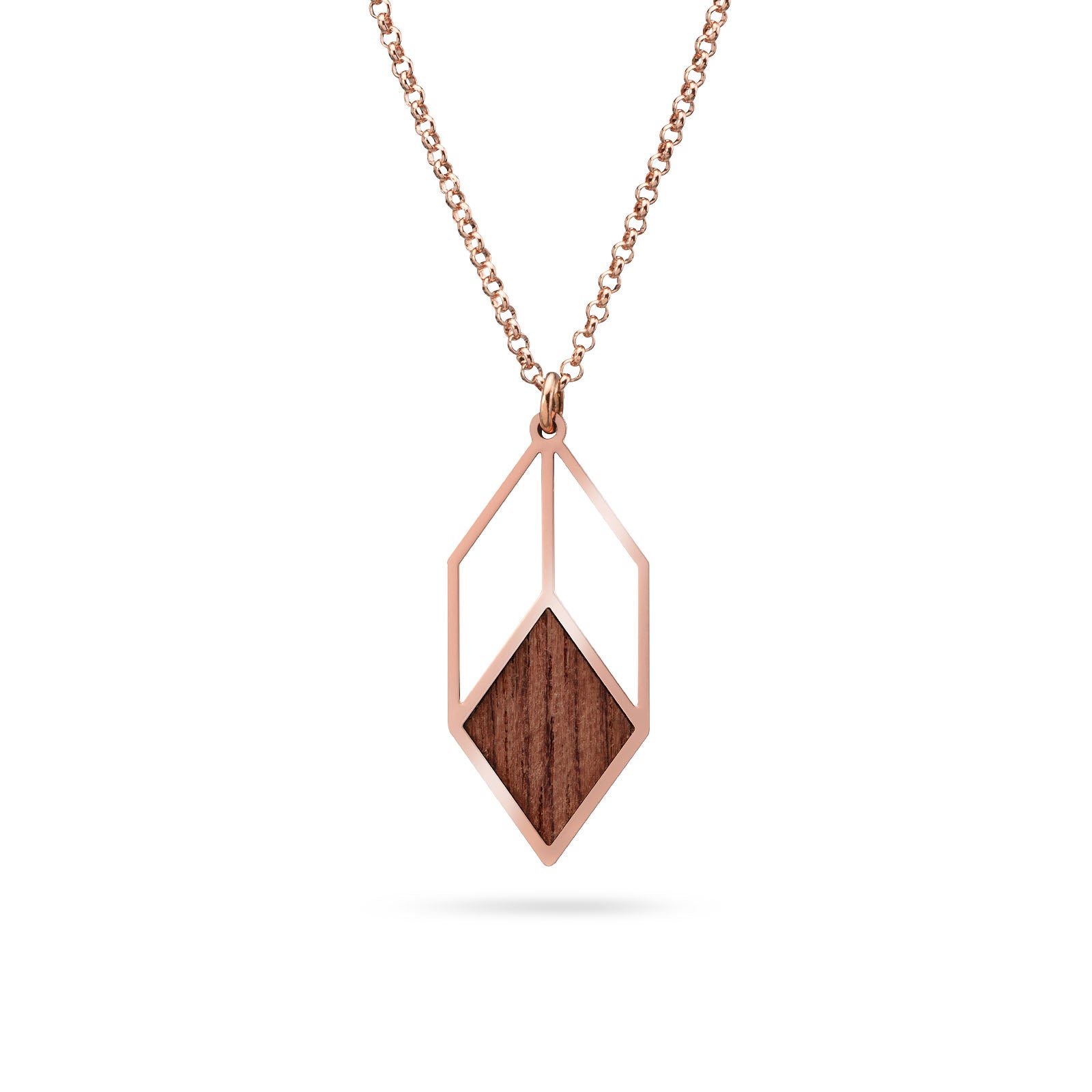 Anhänger Cubicum mit Holz Roségold