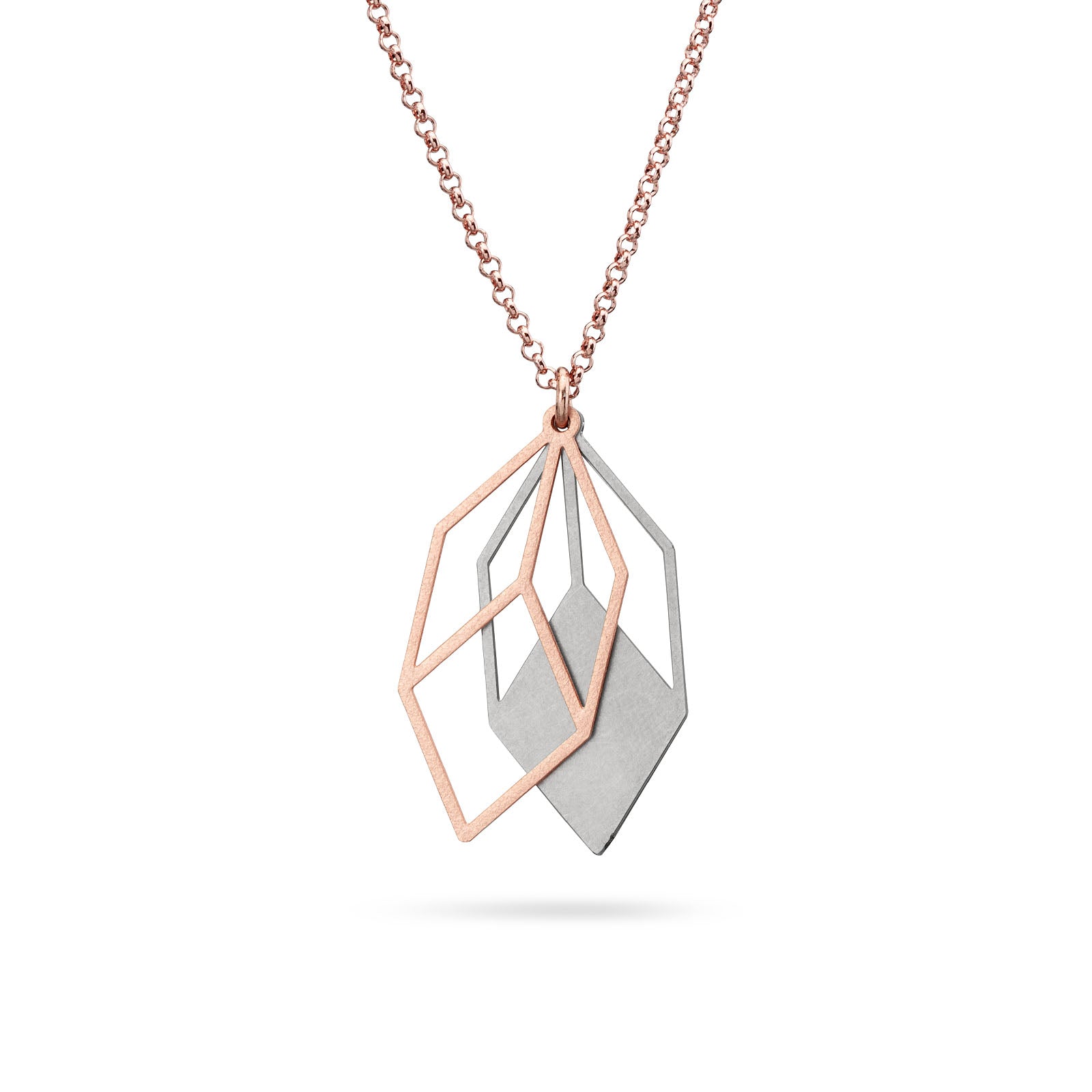 Anhänger Cubicum mit Holz silber/rosé