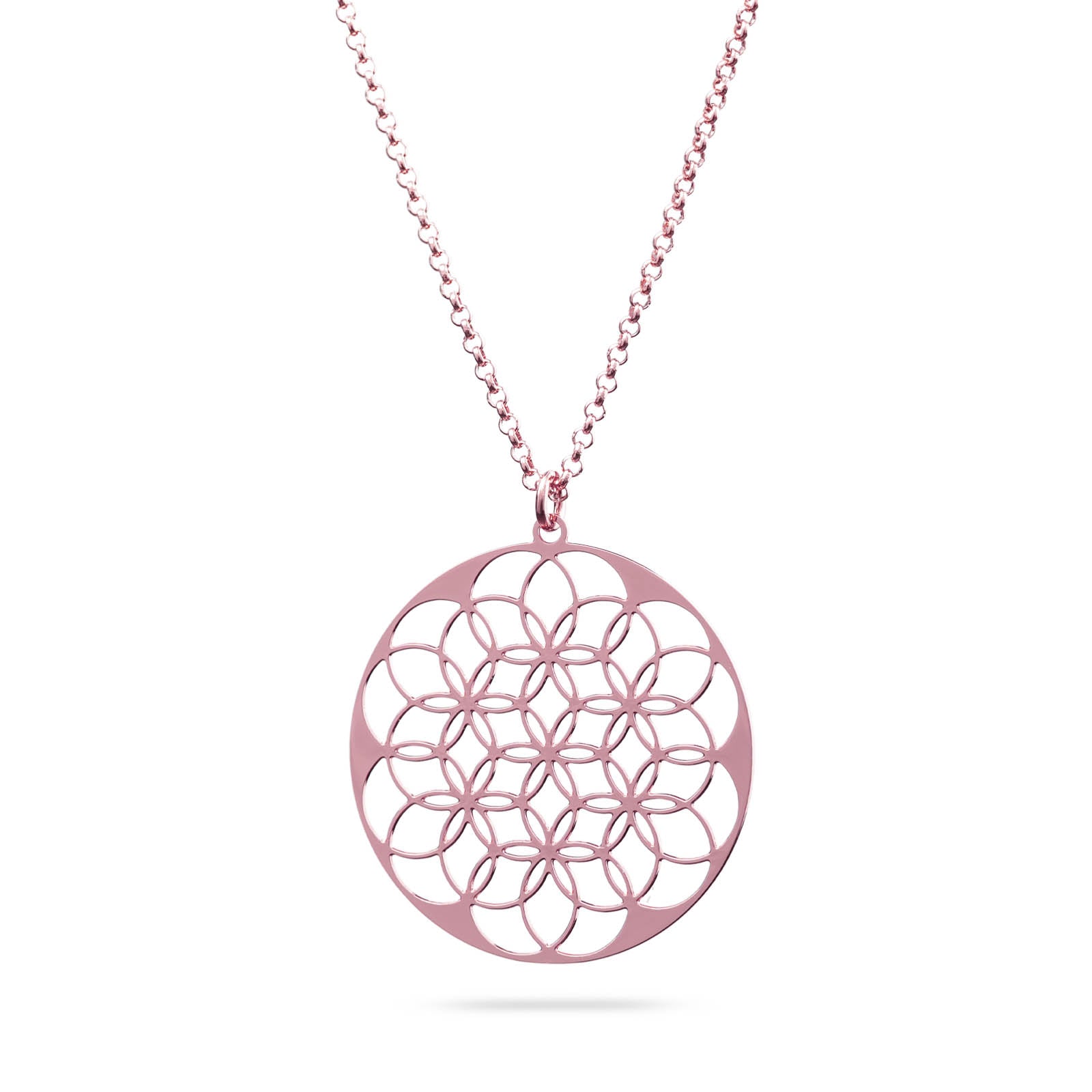 Blume des Lebens Kette rosévergoldet matt