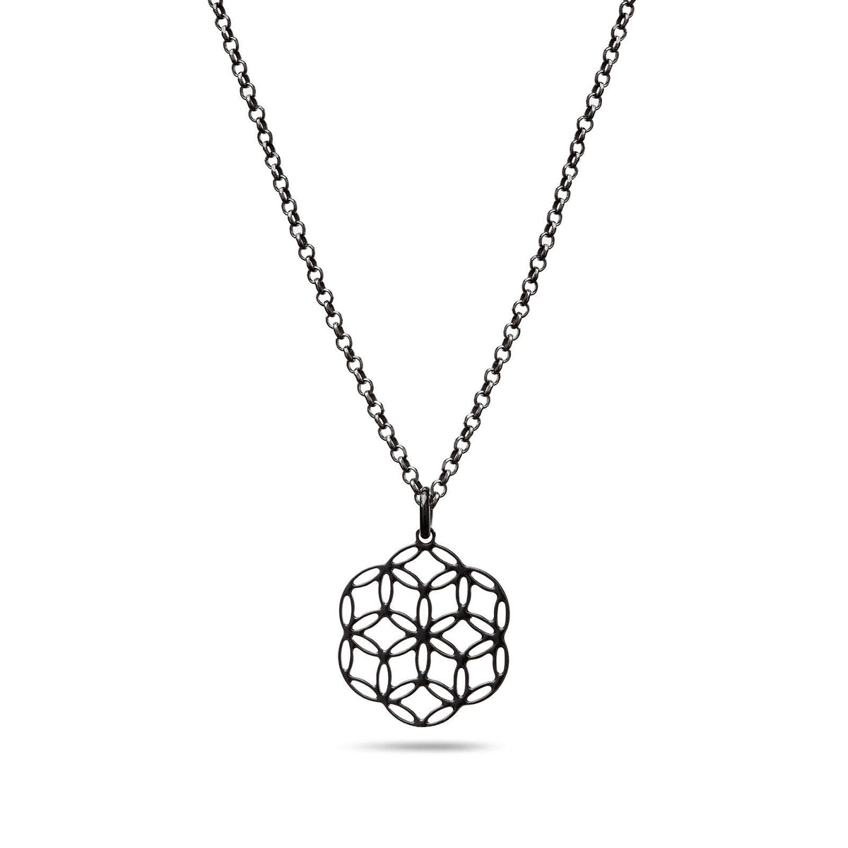 Samen des Lebens Anhänger schwarz | SEED OF LIFE