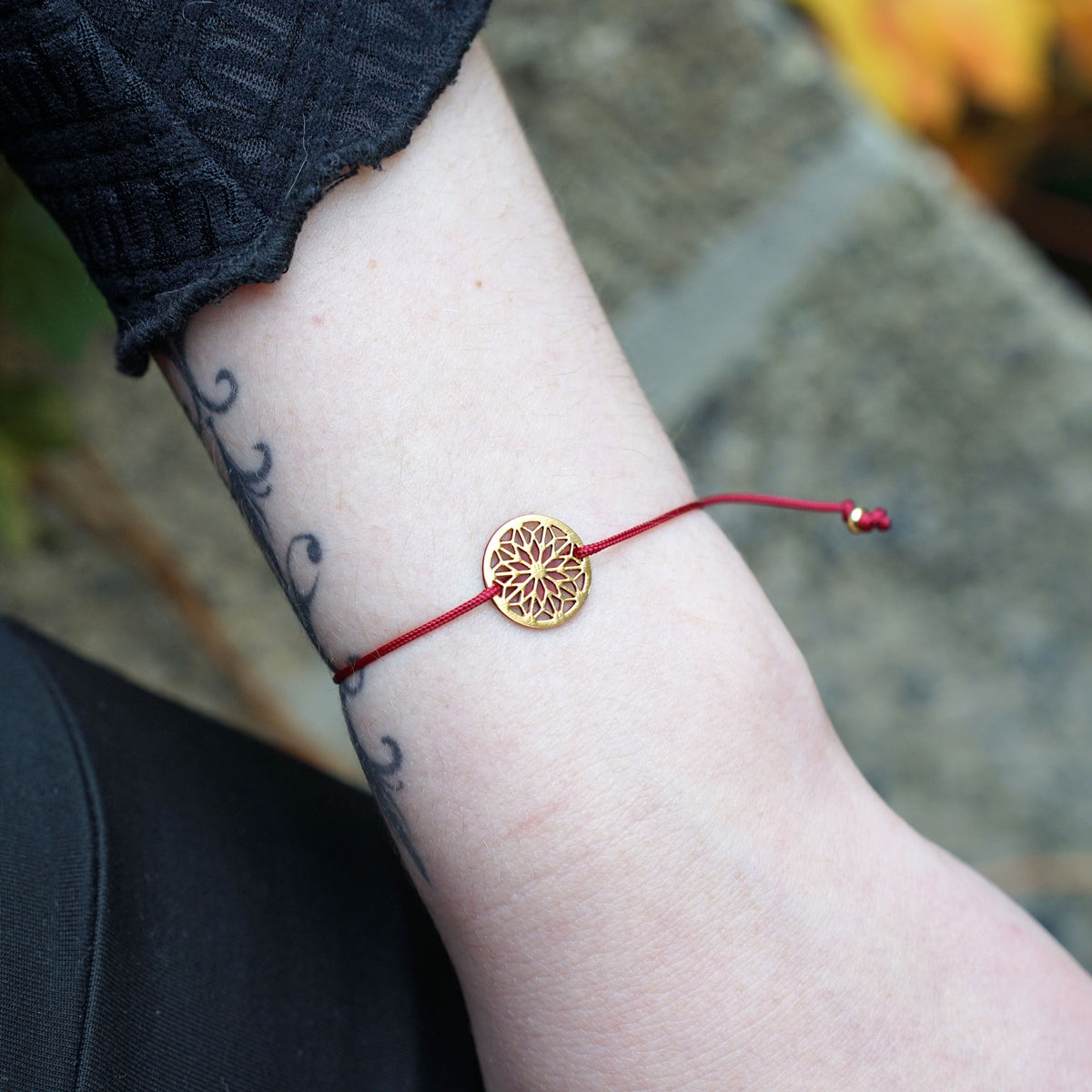 Armband Bicolor mit Mandala Motiv gold/rot | MANDALA KOMPLEX