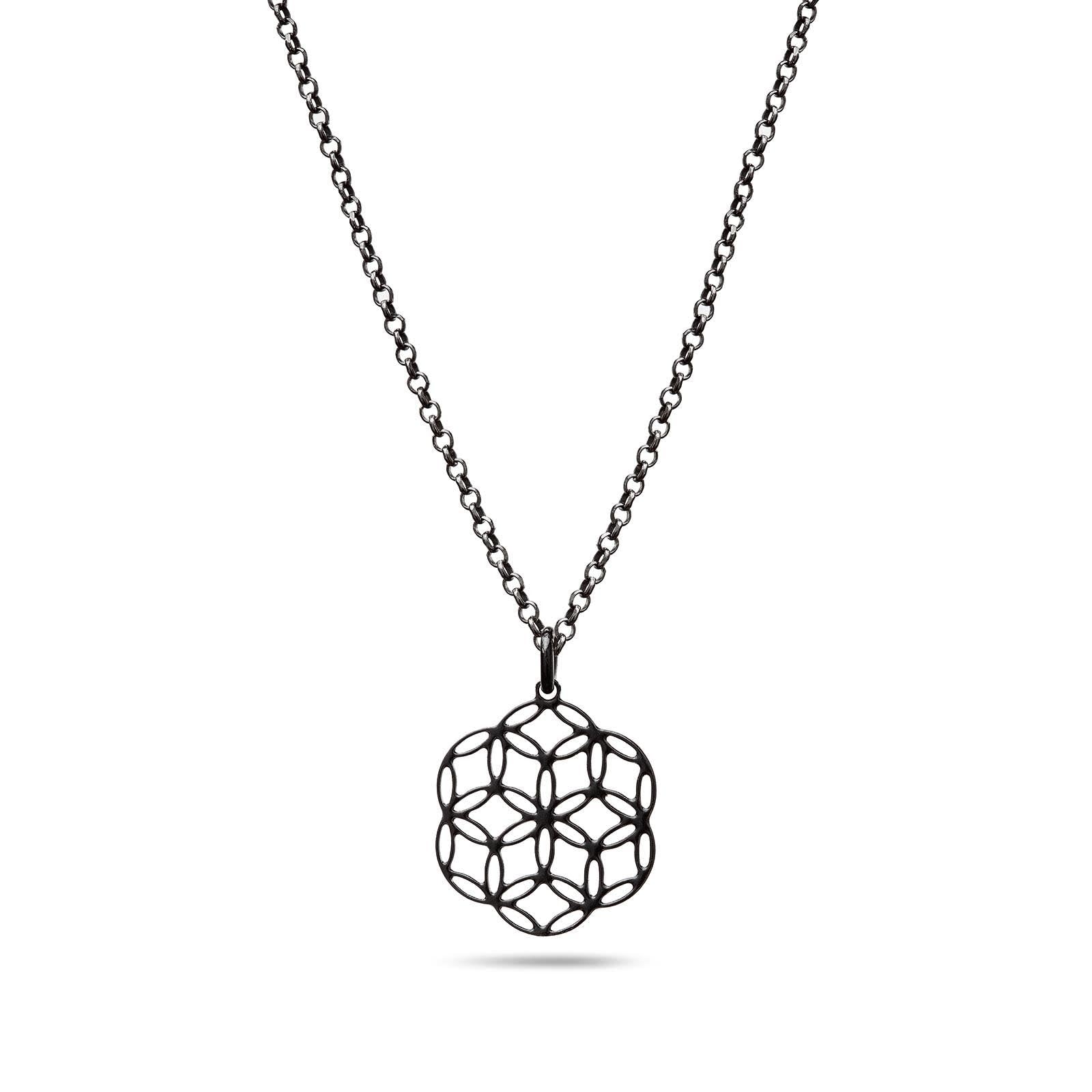 Samen des Lebens Anhänger schwarz | SEED OF LIFE