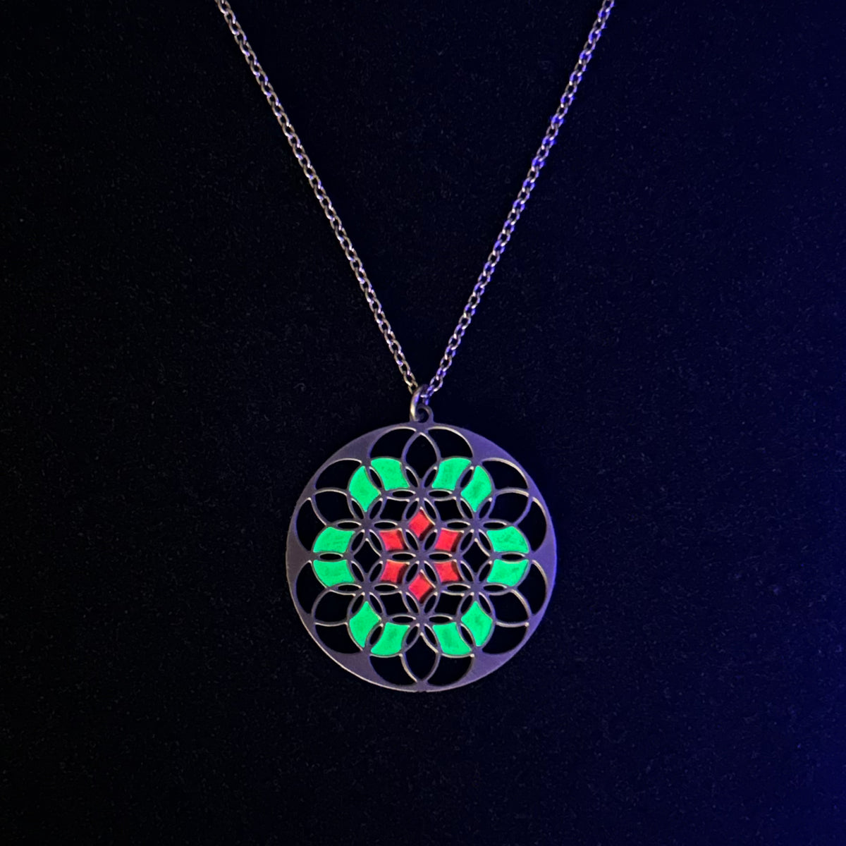 Anhänger Flower Of Life Komplex | fluoreszierend