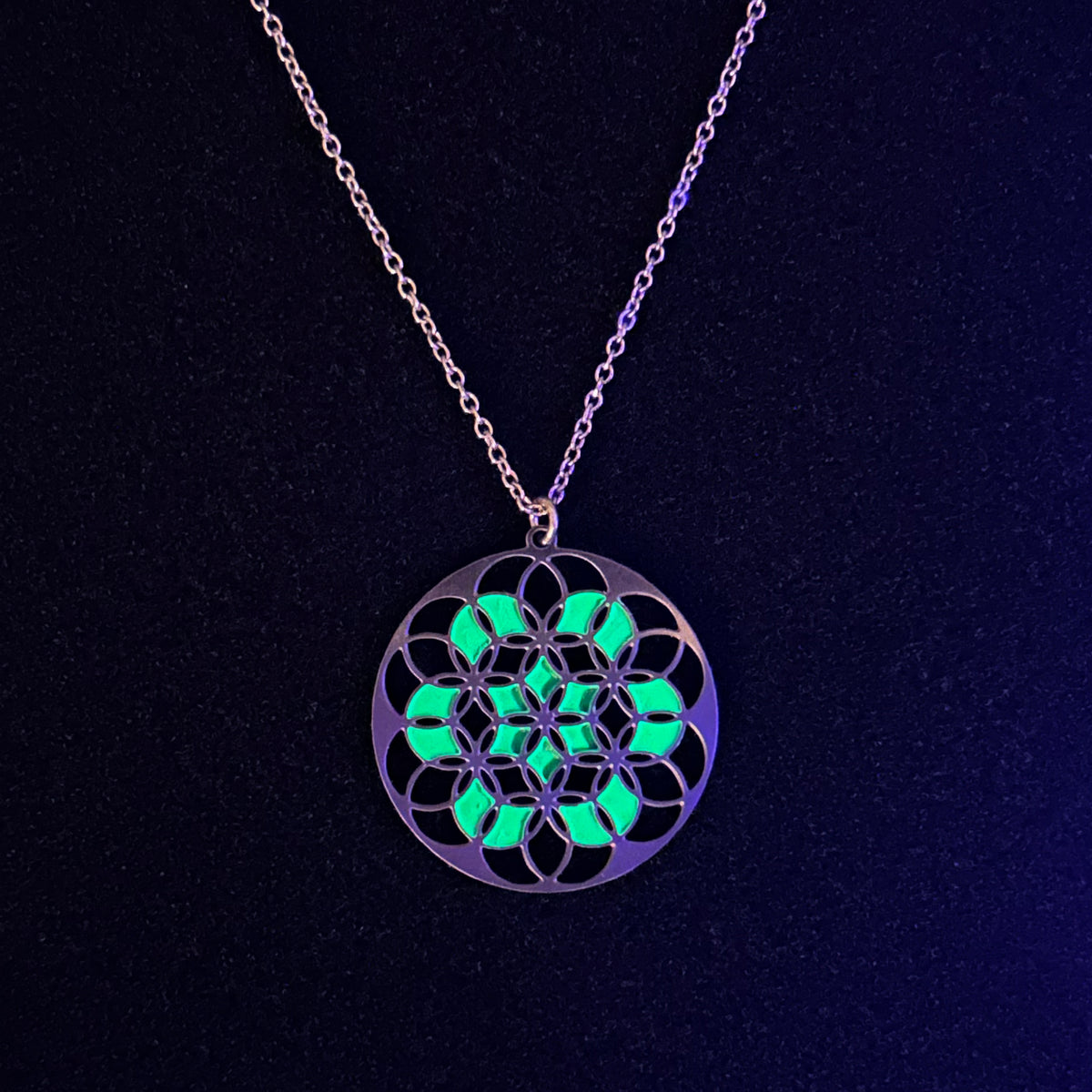 Anhänger Flower Of Life Komplex | fluoreszierend