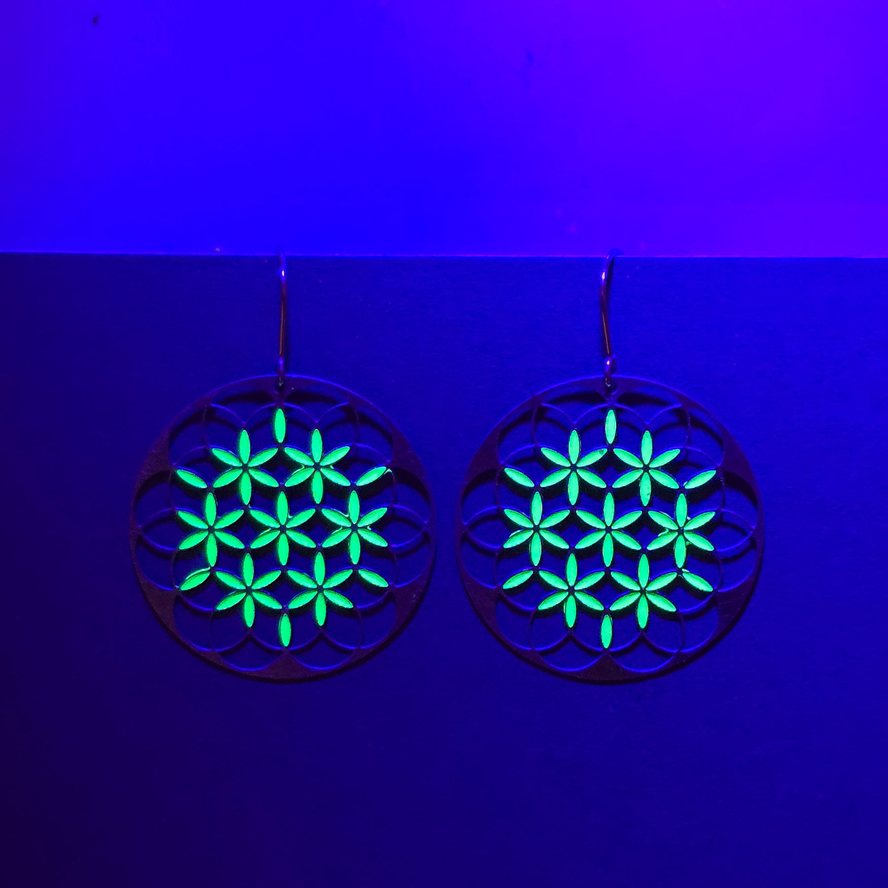 Flower of Life Ohrringe | floureszierend