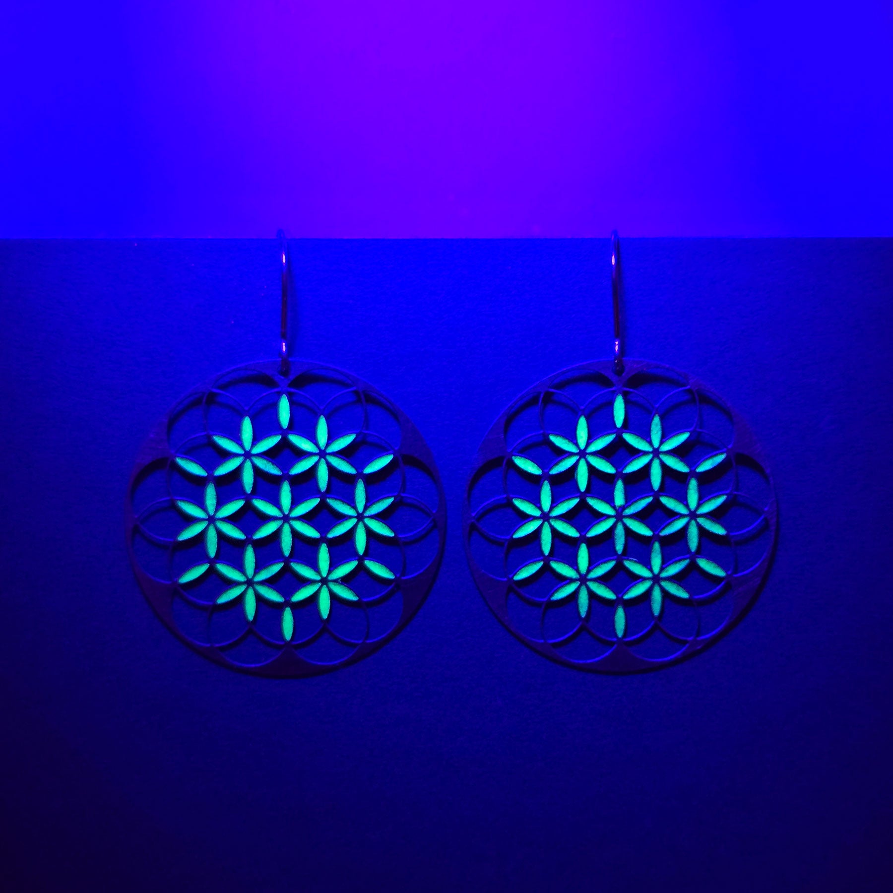 Flower of Life Ohrringe | floureszierend