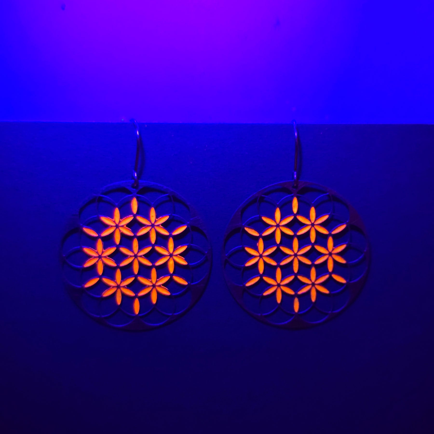 Flower of Life Ohrringe | floureszierend