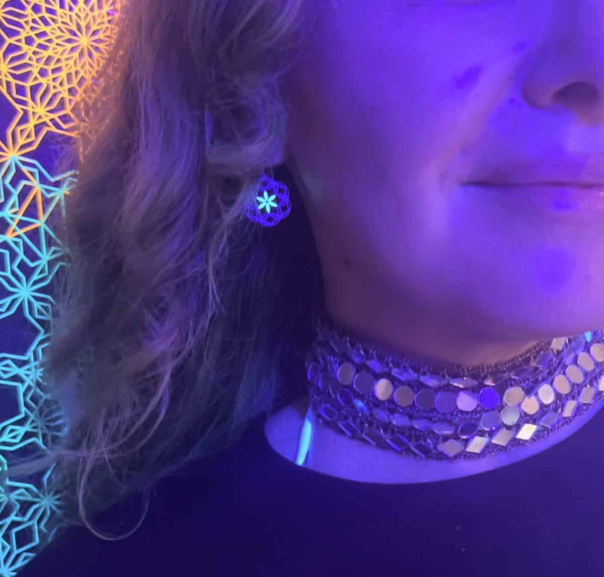 Seed of Life Ohrringe | fluoreszierend