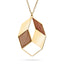 Geometrischer Kettenanhänger mit Holz