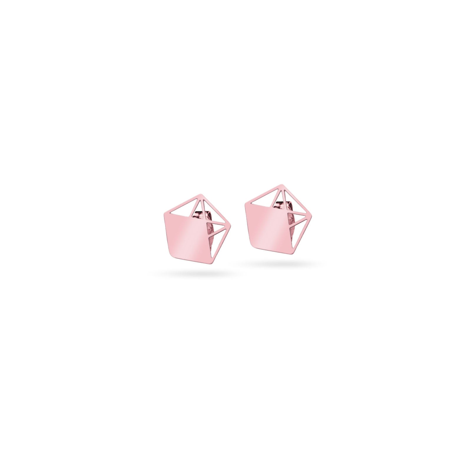 Geometrische Ohrstecker | rosévergoldet glänzend